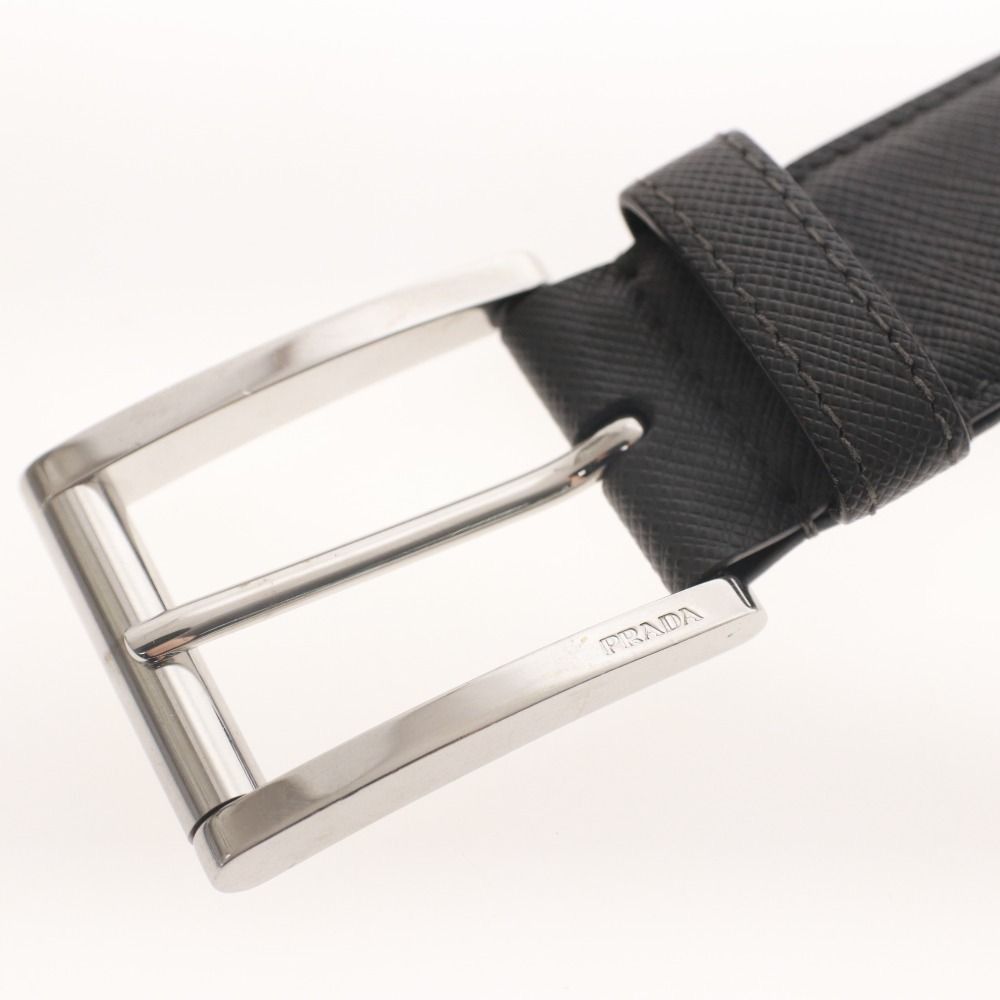 Prada × Streetwear × Vintage PRADA Leather Buckle Logo Belt y2k