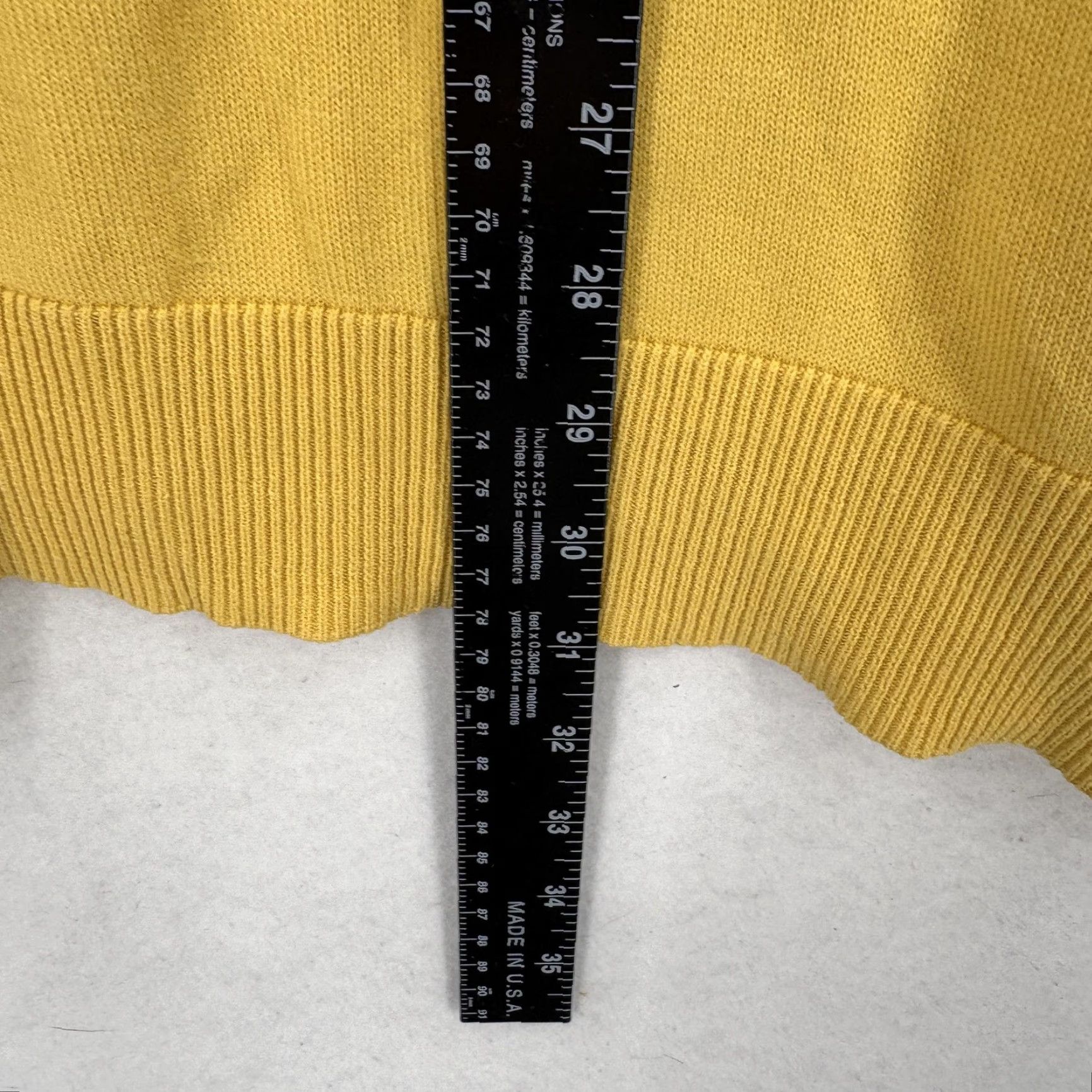 Vineyard Vines Vineyard Vines Sweater Mens 2XLT Yellow Cotton Cashmere 1/4 Zip Mock Neck Knit Shirt Mens Size US XXL / EU 58 / 5 - 6 Thumbnail