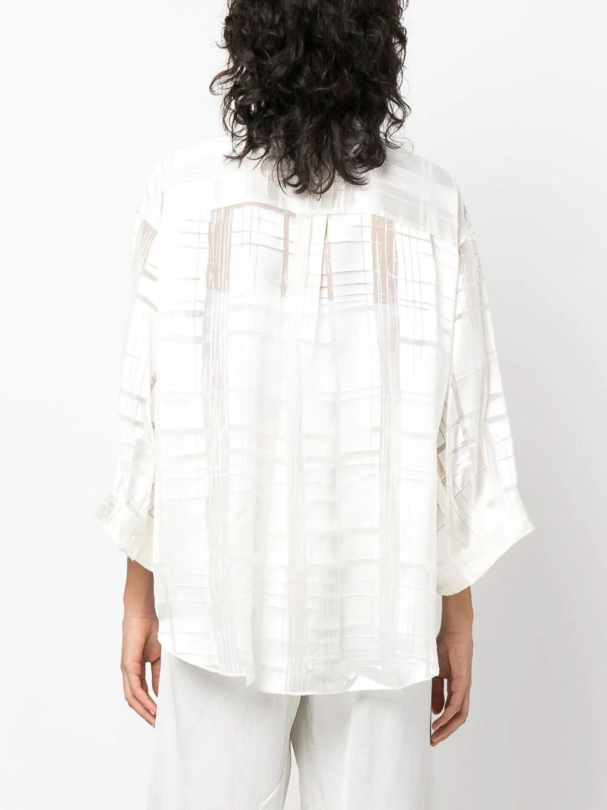 Brunello Cucinelli o1y0725 Shirt in Ivory Size XXS / US 00 / IT 34 - 4 Thumbnail