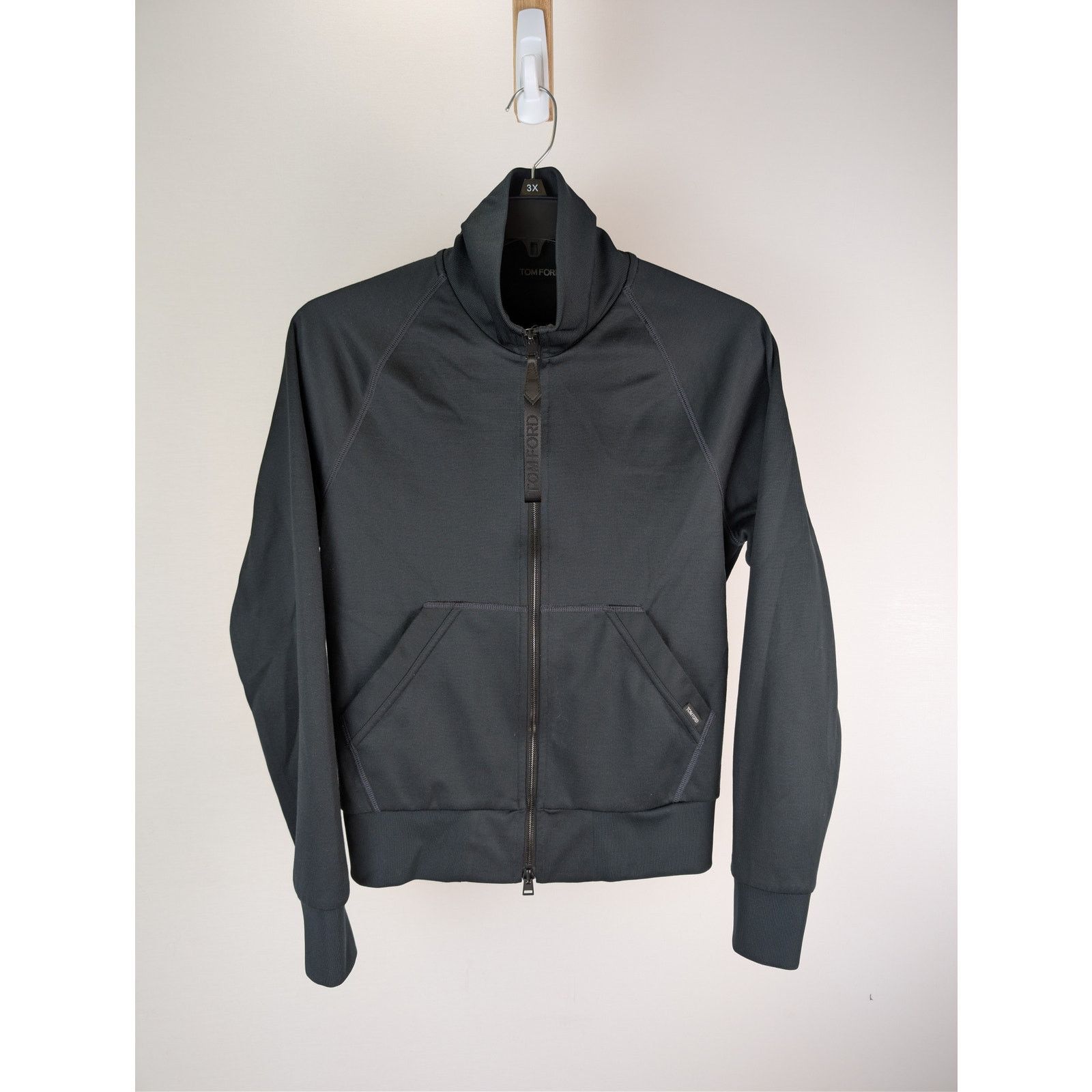 Tom Ford o1rshd1 CC20 High Neck Zip-Up Track Jacket in Black Size US M / EU 48-50 / 2 - 1 Thumbnail