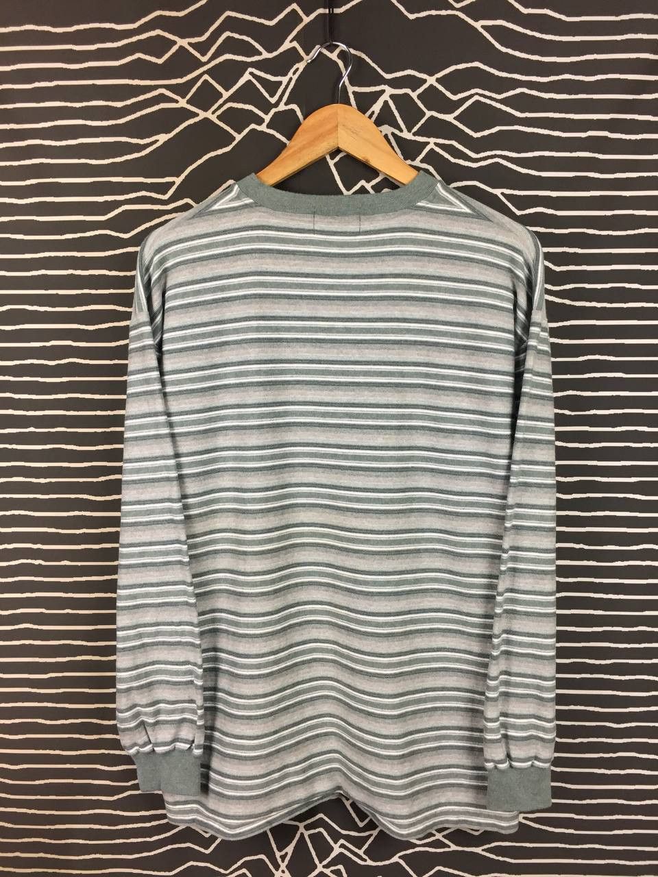 Converse Vtg Converse All Star Striped Long Sleeve V-Neck Tee Size US XL / EU 56 / 4 - 6 Thumbnail