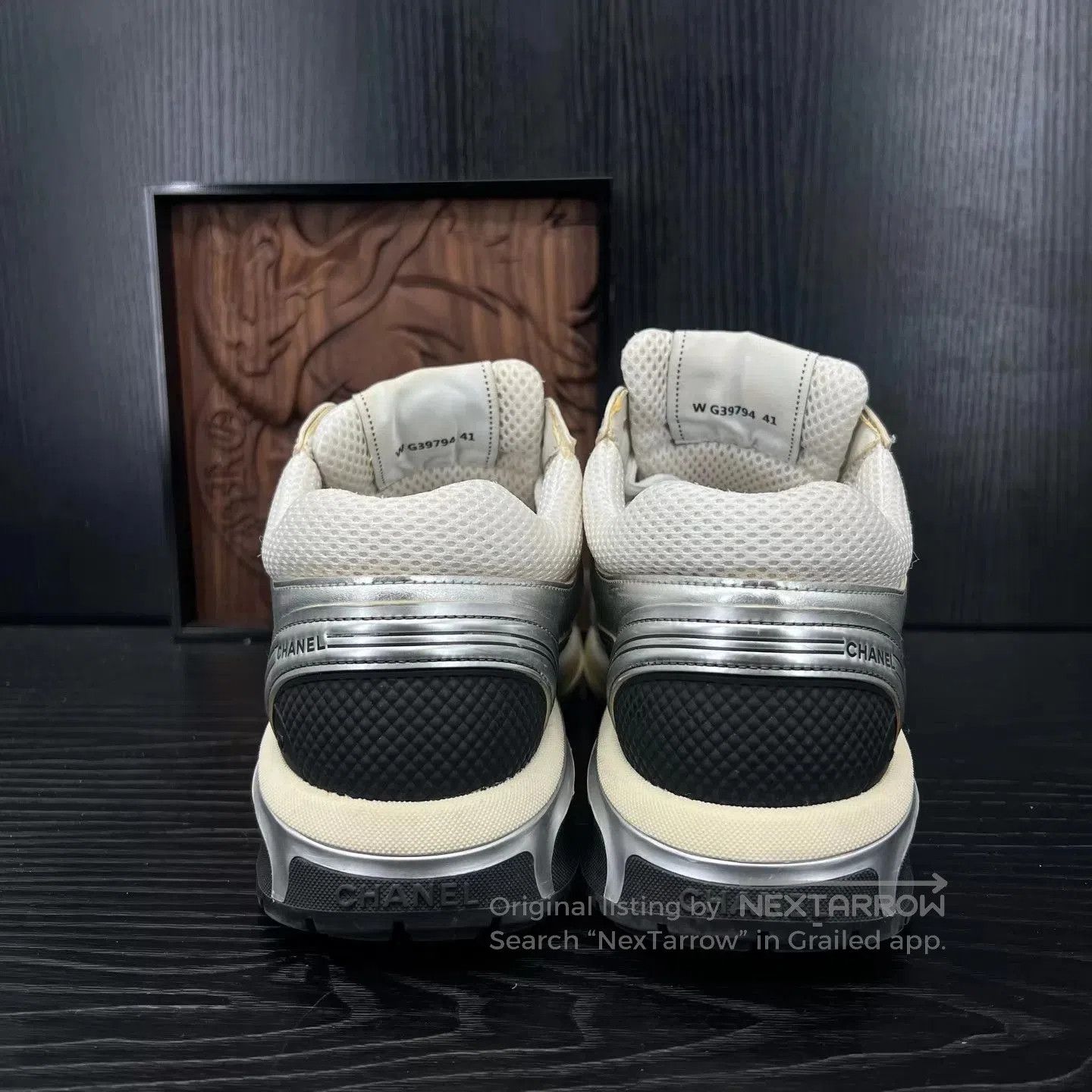 Chanel Silver Low-Top Sneakers Size 8. Size US 8 / EU 41 - 5 Thumbnail