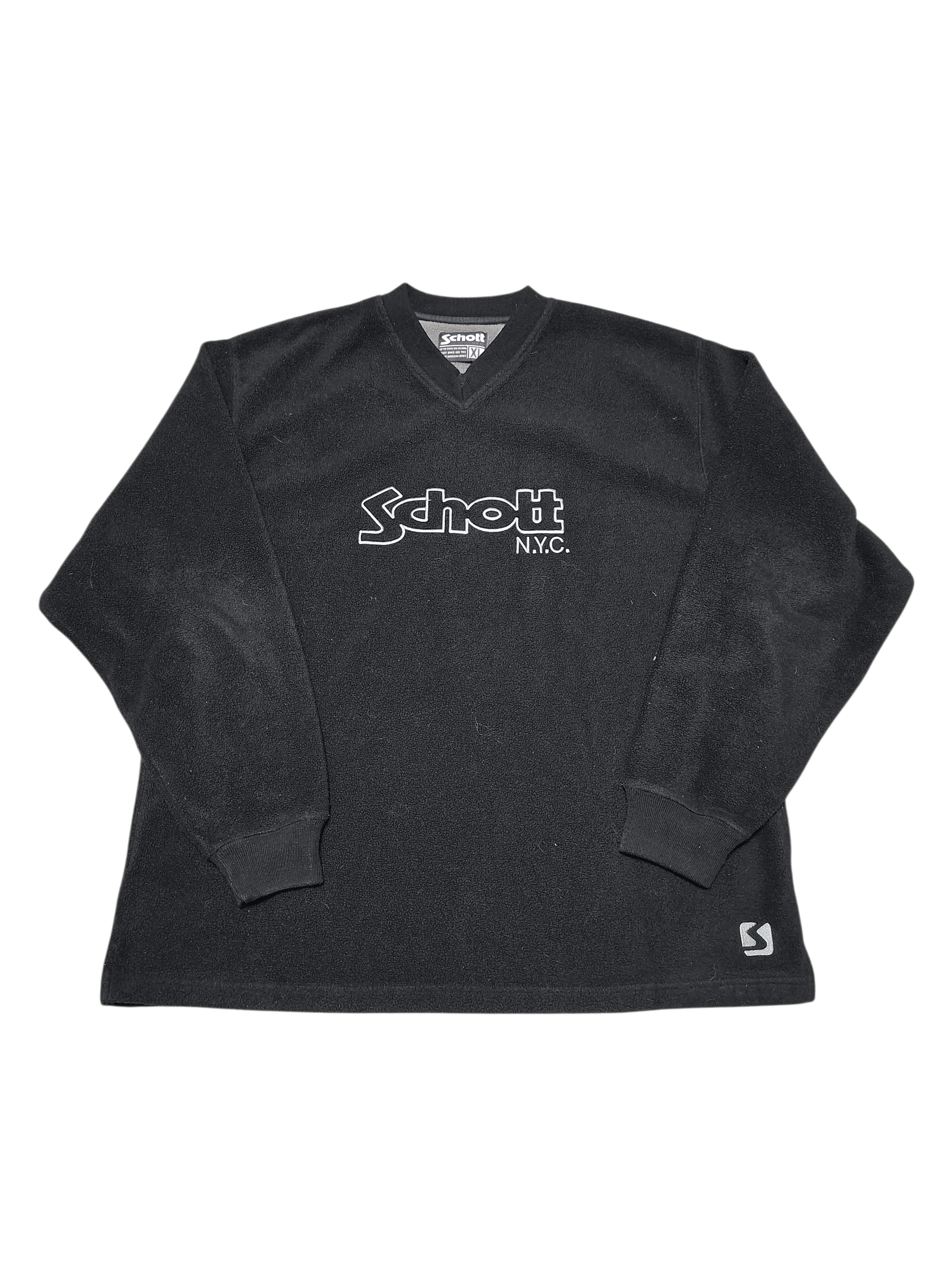 Schott SCHOTT VINTAGE FLEECE BIG LOGO EMBROIDERED SWEATSHIRT Size US XL / EU 56 / 4 - 1 Thumbnail