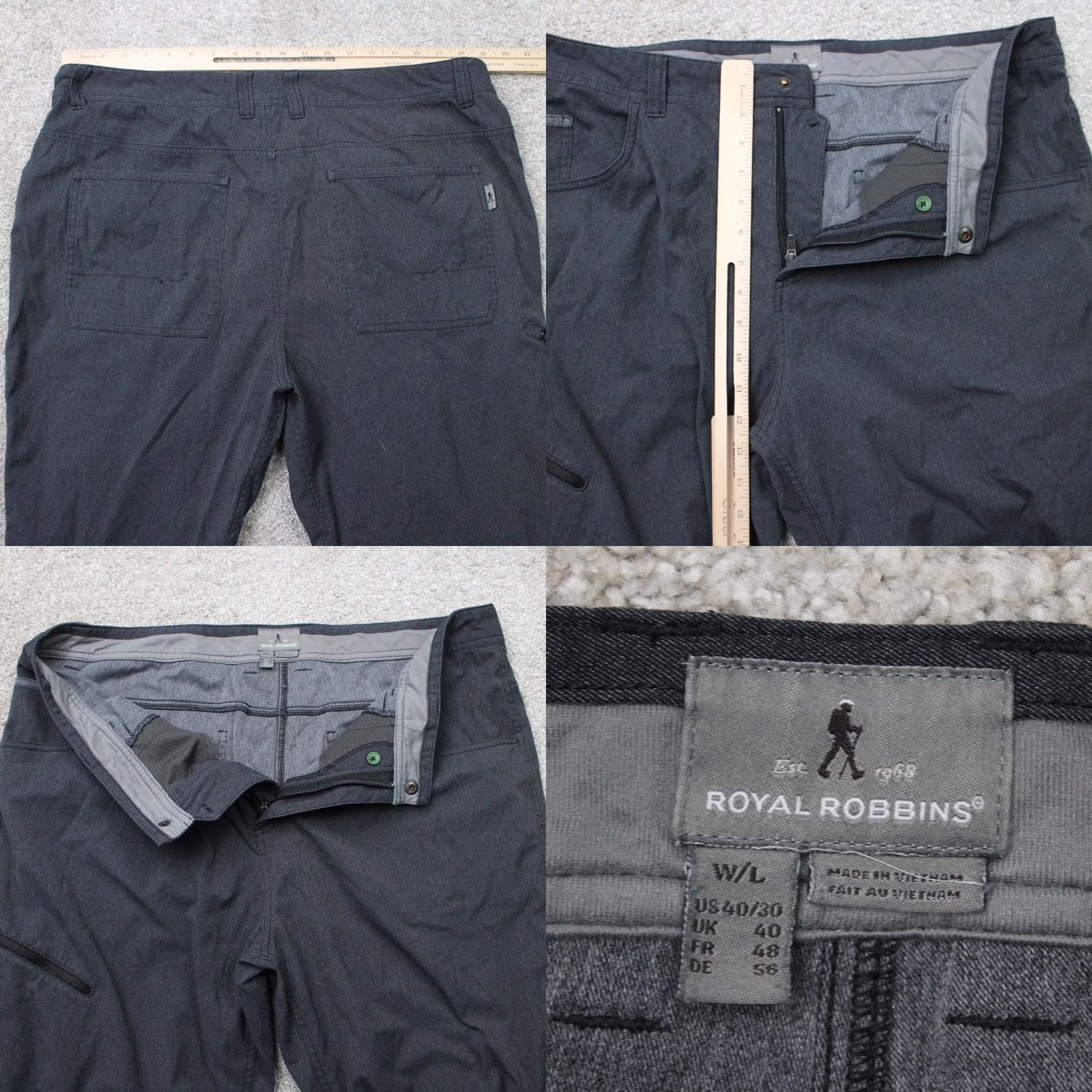 Royal Robbins Royal Robbins Pants Mens 40x32 Gray Canvas Cargo Nylon Straight Leg Hiking Size US 40 / EU 56 - 8 Thumbnail