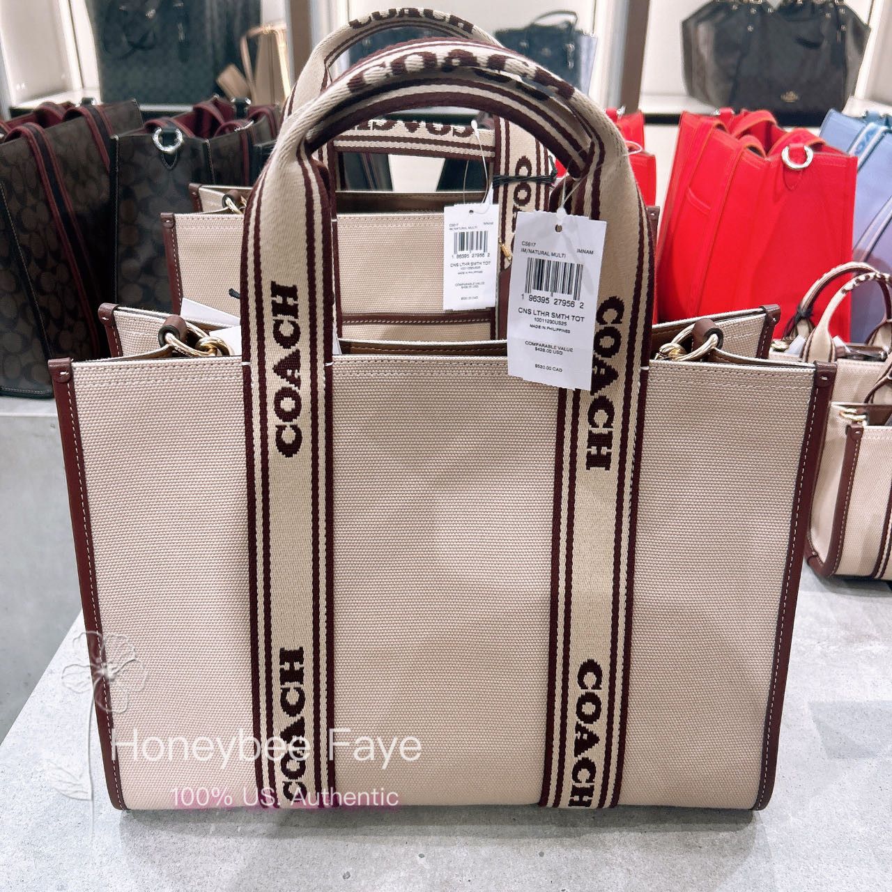 image of Coach Smith Tote Bag Cs617 in Gold, Women's