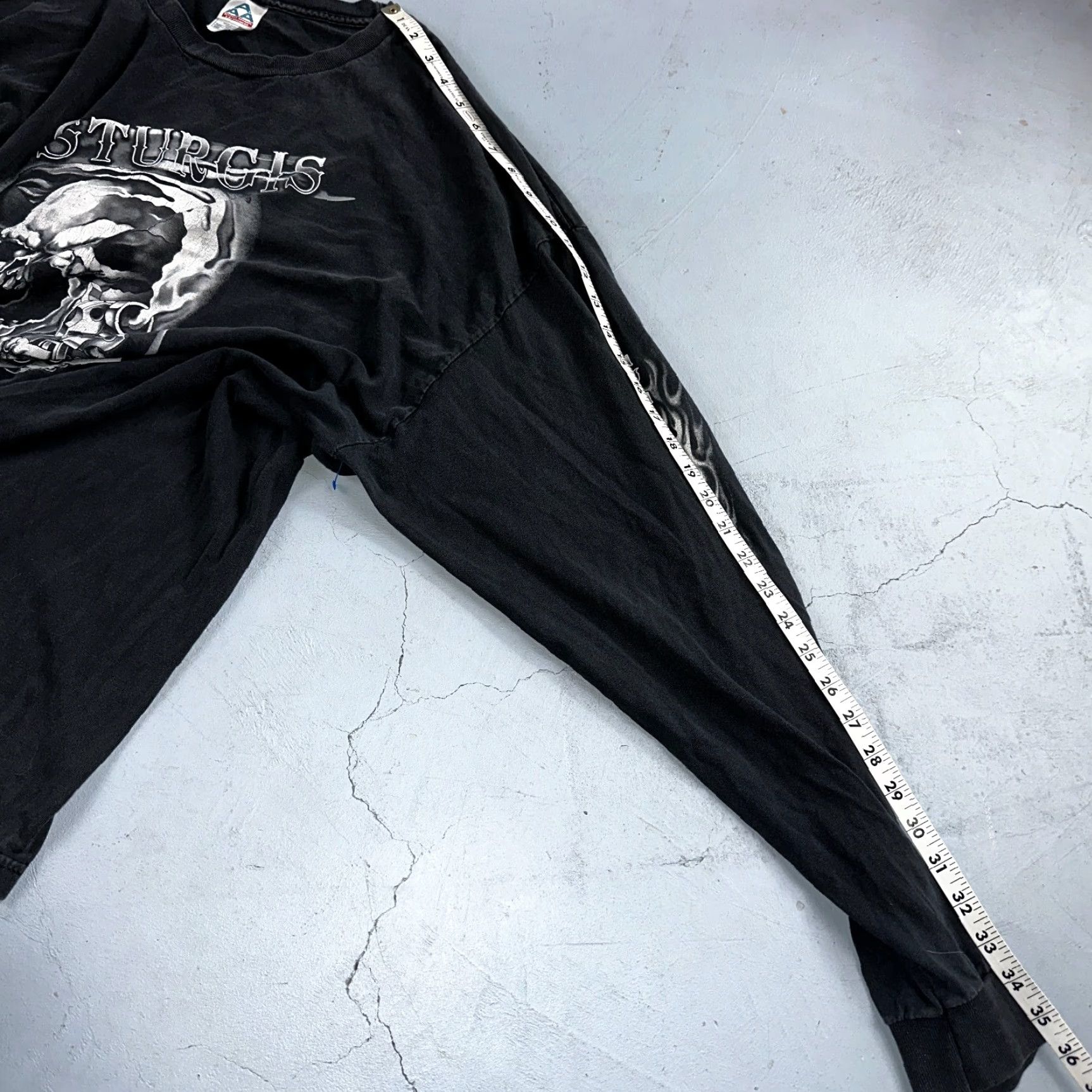 AAA VINTAGE Sturgis Y2K Skulls Long Sleeve VTG T Shirt Biker Motorcycle 2008 Black Grunge 3XL Mens Size US XXL / EU 58 / 5 - 7 Thumbnail