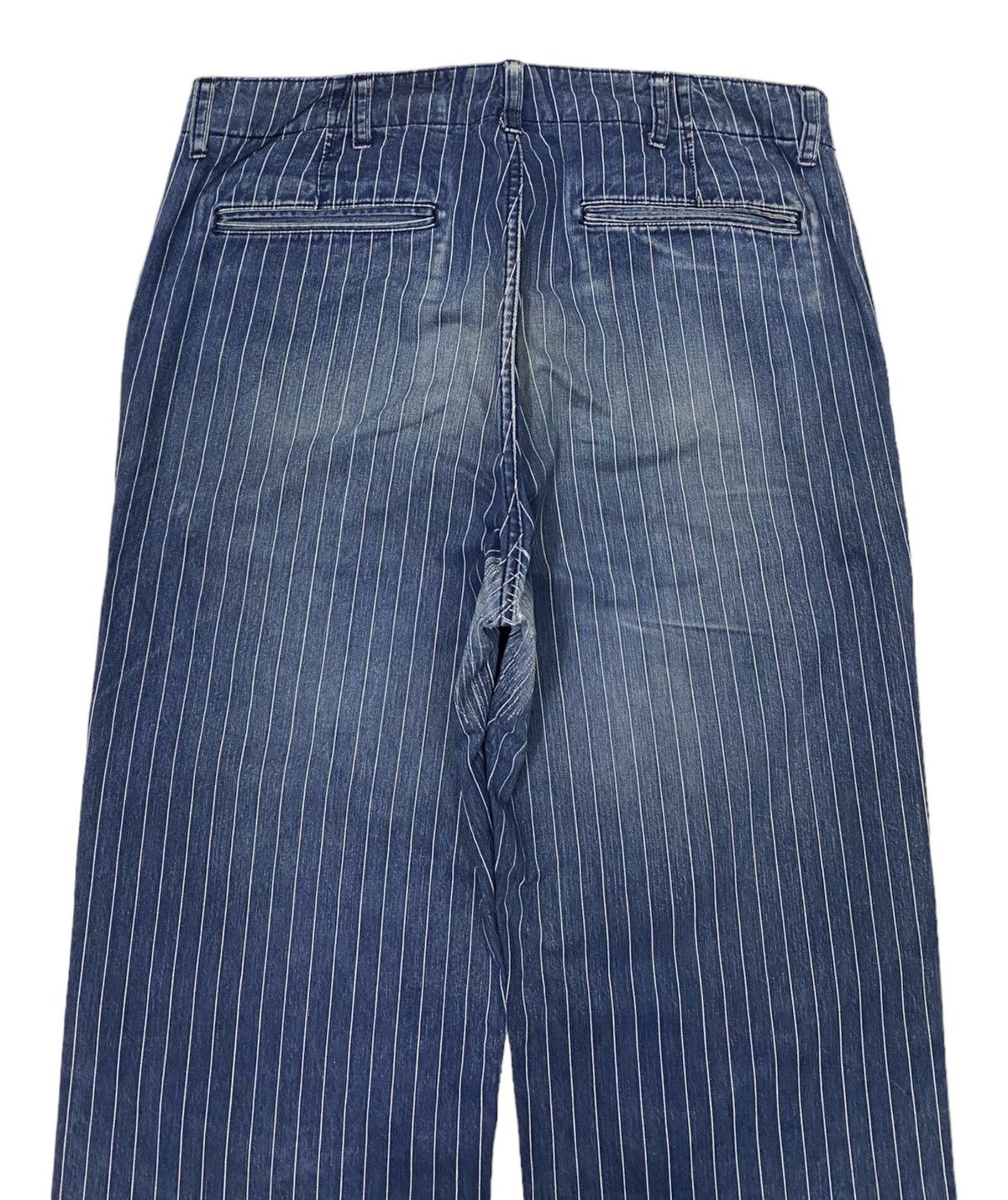Japan Blue 🔥VINTAGE JAPAN BLUE BAGGY STRIPED BAGGY LOOSE PANTS Size US 35 - 6 Thumbnail