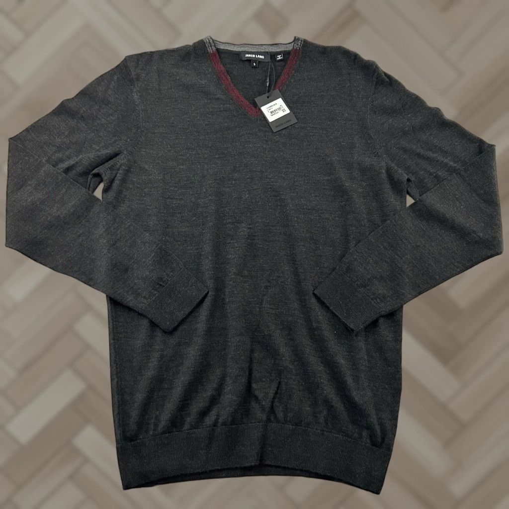 Jared Lang VINTAGE Jared Lang Merino Wool Blend V Neck Pullover Sweater Men's Small Gray 69 Size US S / EU 44-46 / 1 - 1 Thumbnail