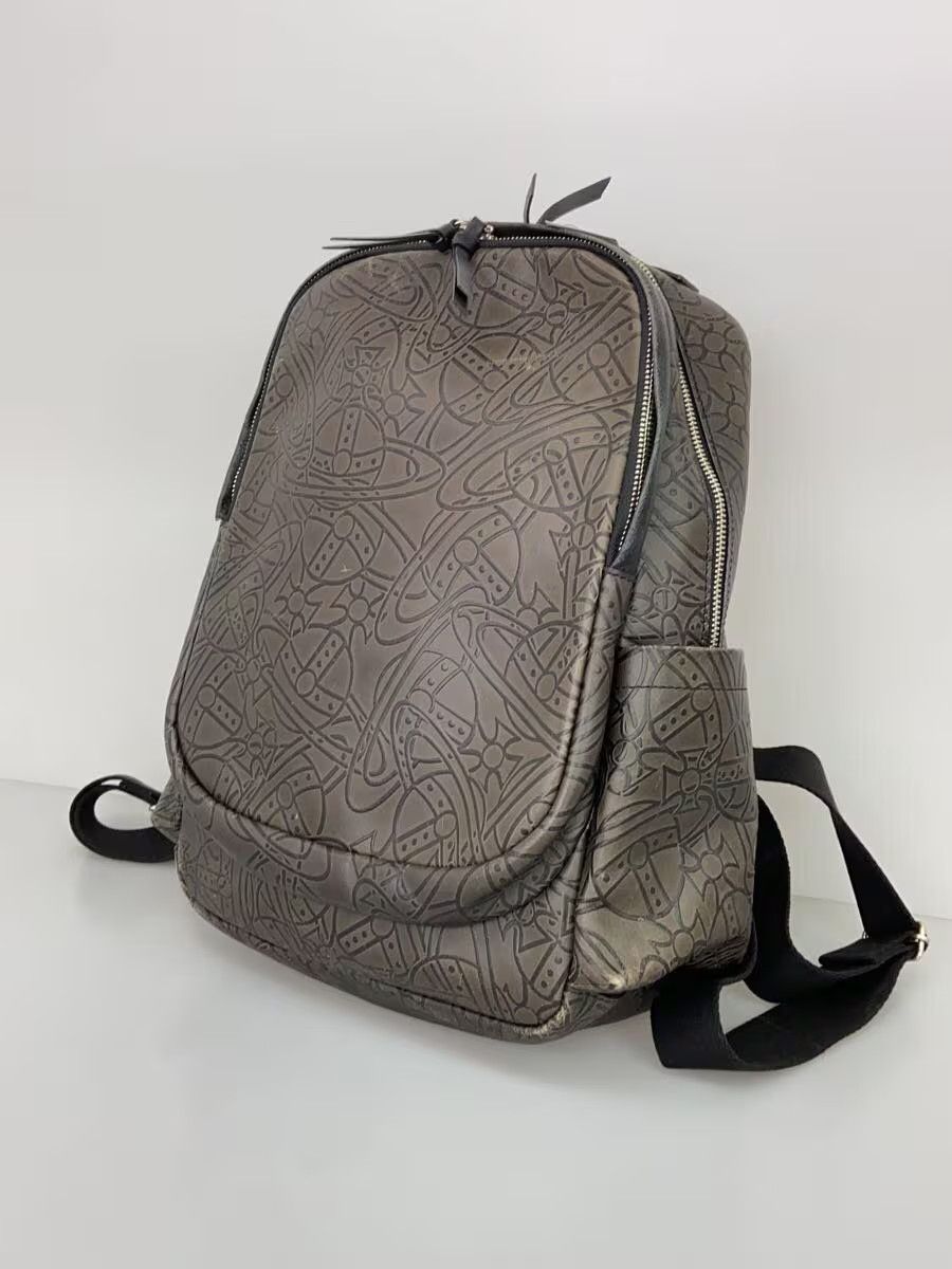 Allover Orb Logo Leather Arthur Backpack