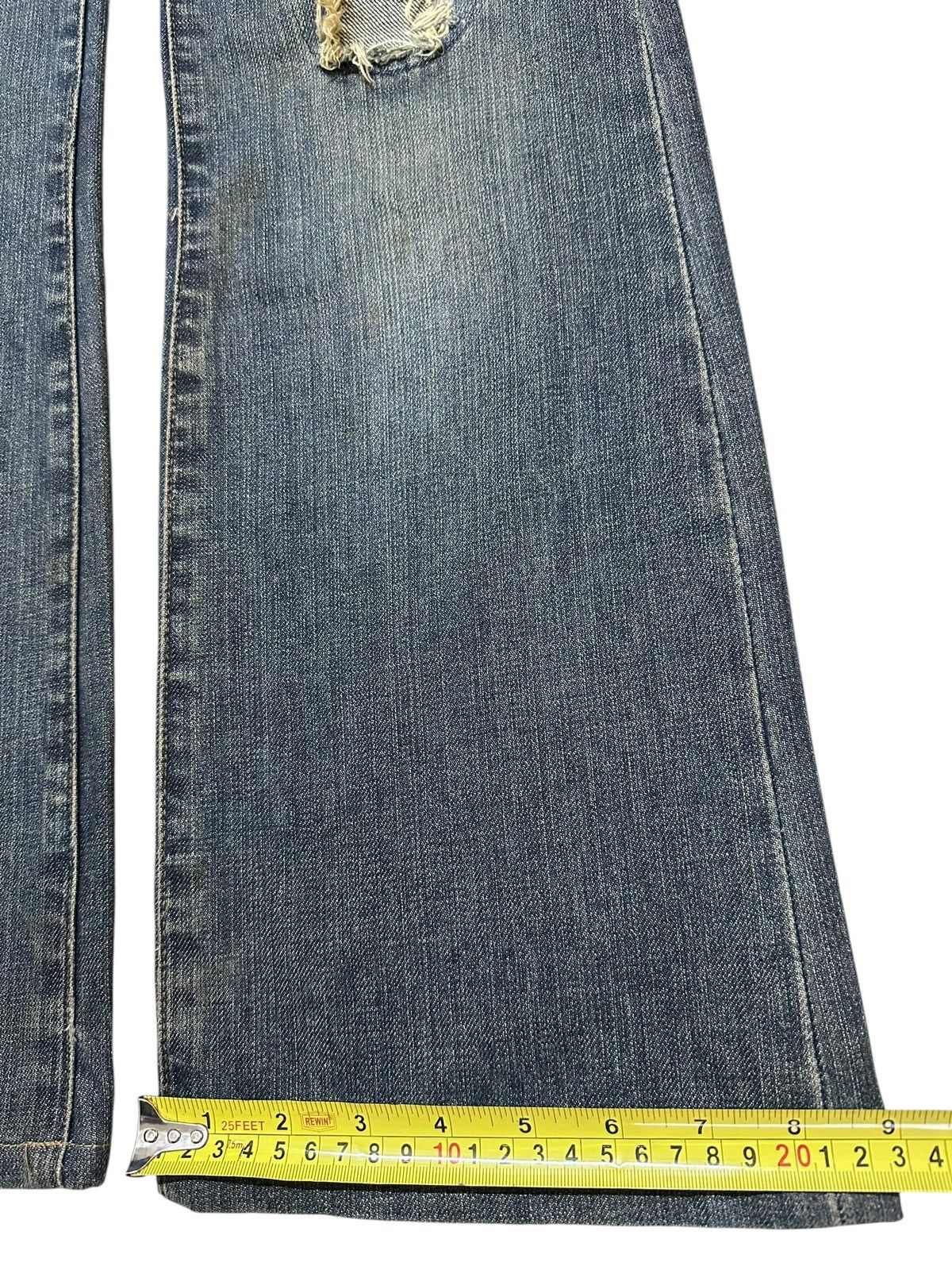 Japanese Brand Vintage Schlussel Faded Wash Style Distressed Flare Jeans Size US 30 / EU 46 - 16 Thumbnail