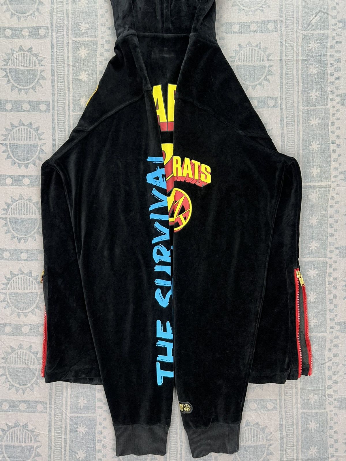 Japanese Brand 24Karats Velvet Asymmetrical Zip Ups Hoodie Size US L / EU 52-54 / 3 - 7 Thumbnail