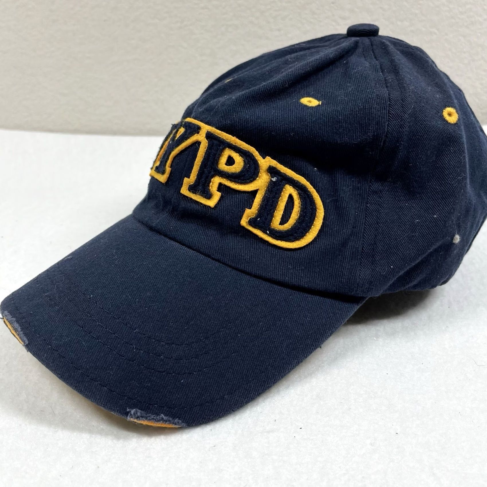 Vintage NYPD Baseball Cap Hat Adjustable Adult Distressed Blue Cotton Unisex Adults Size ONE SIZE - 3 Thumbnail
