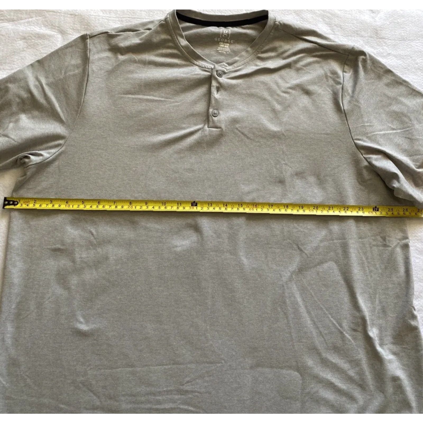 George George T Shirt Mens 2XL Gray Short Sleeve Cotton Blend Basic Tee Super Soft Shirt Size US XXL / EU 58 / 5 - 4 Thumbnail