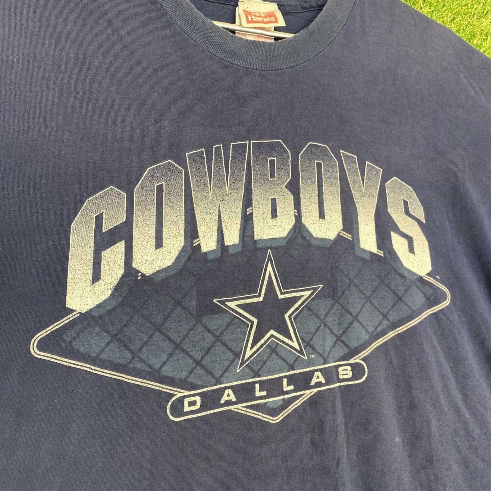 Logo Athletic VINTAGE Logo Athletic Shirt Mens XL 1990s 90s Dallas Cowboys Graphic Tee Blue Cotton Short Sleeve Crew Neck Logo Football Cowboys Mens Size US XL / EU 56 / 4 - 3 Thumbnail