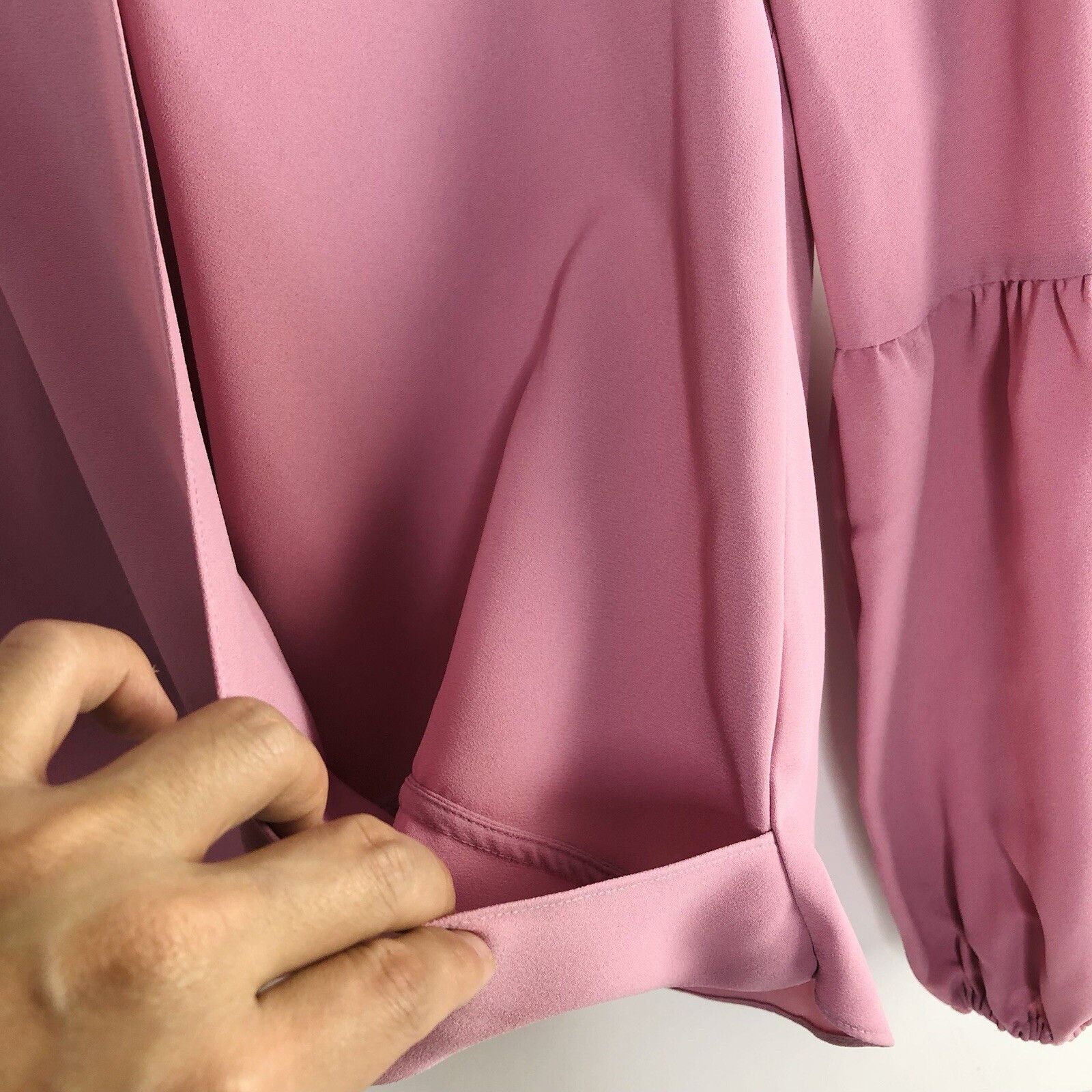 Bar III Bar III Womens Pink Blouse S Shirt Balloon Sleeve Wrap Size S / US 4 / IT 40 - 5 Thumbnail