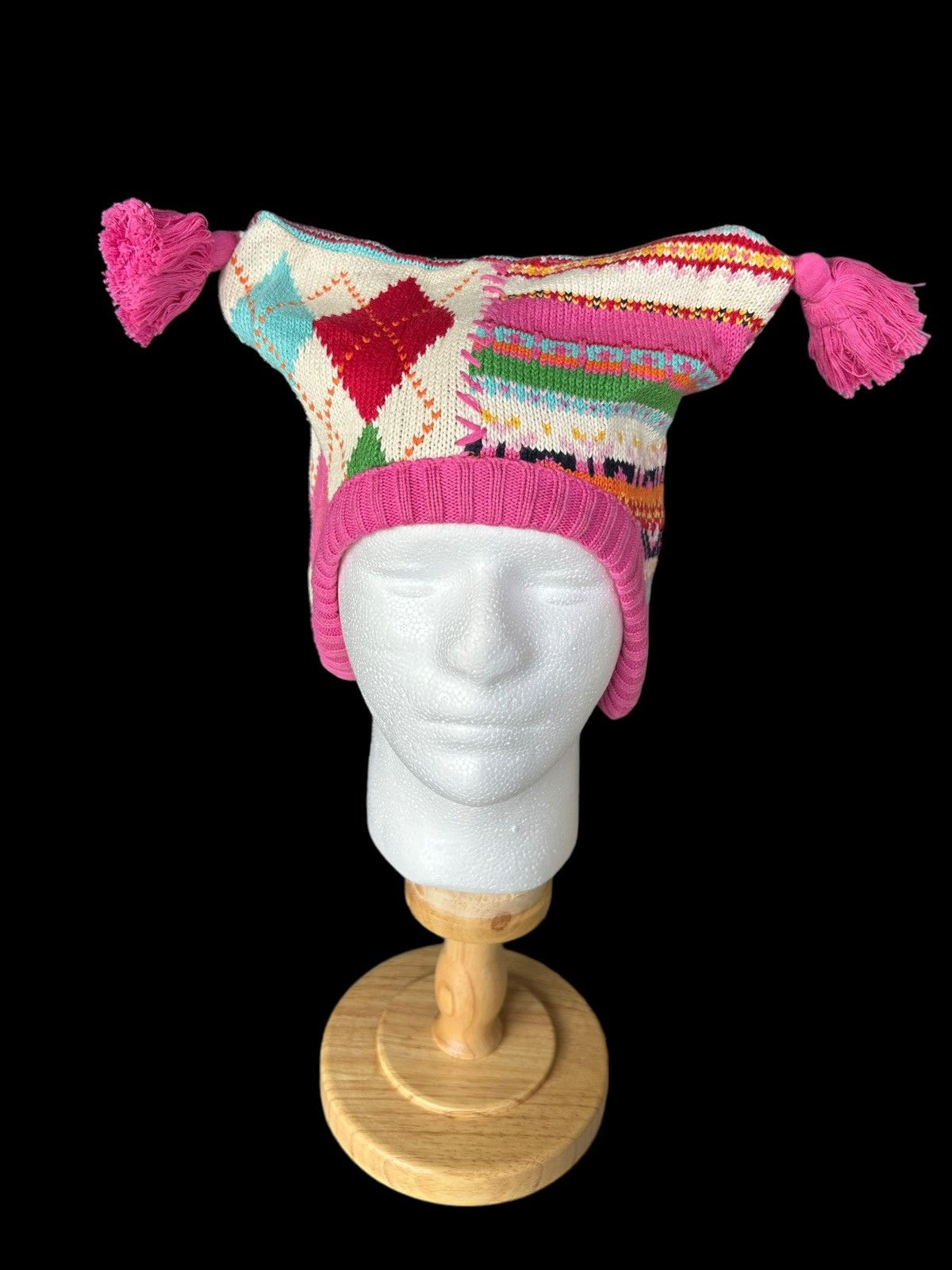 Japanese Brand × Kapital × Vintage Bunny Horn Devil MultiColour Beanie Hats ispired By Kapital🎌 Size ONE SIZE - 3 Thumbnail