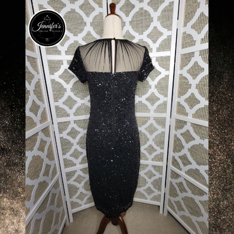 Adrianna Papell Adrianna Papell Sequin Mesh Neckline Sheath Dress Size 8 Size M / US 6-8 / IT 42-44 - 8 Thumbnail