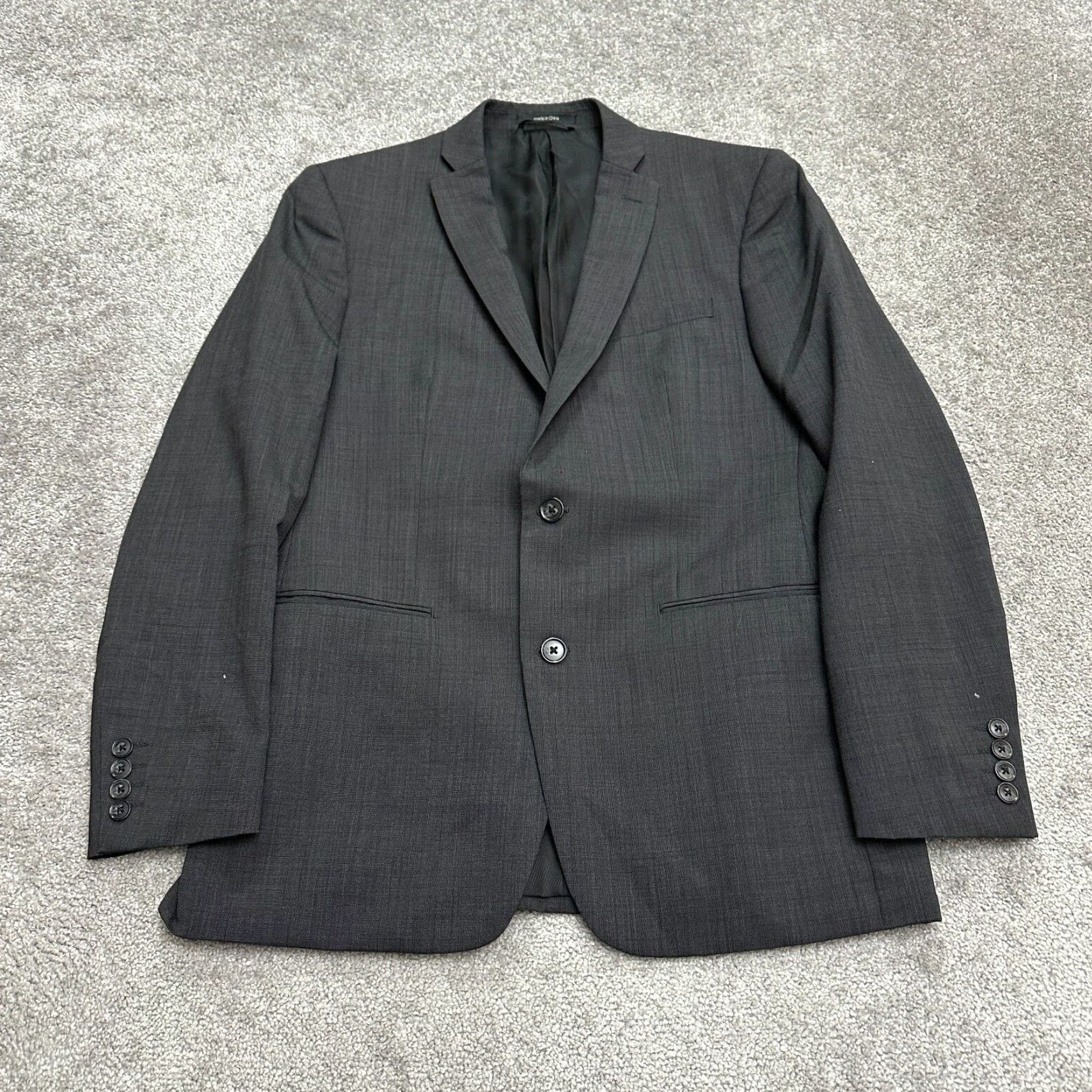 Banana Republic VINTAGE Bar III By Macy's Slim Fit Wool Suit Blazer Jacket Mens 40R Dark Gray Ventless Size 40R - 2 Thumbnail