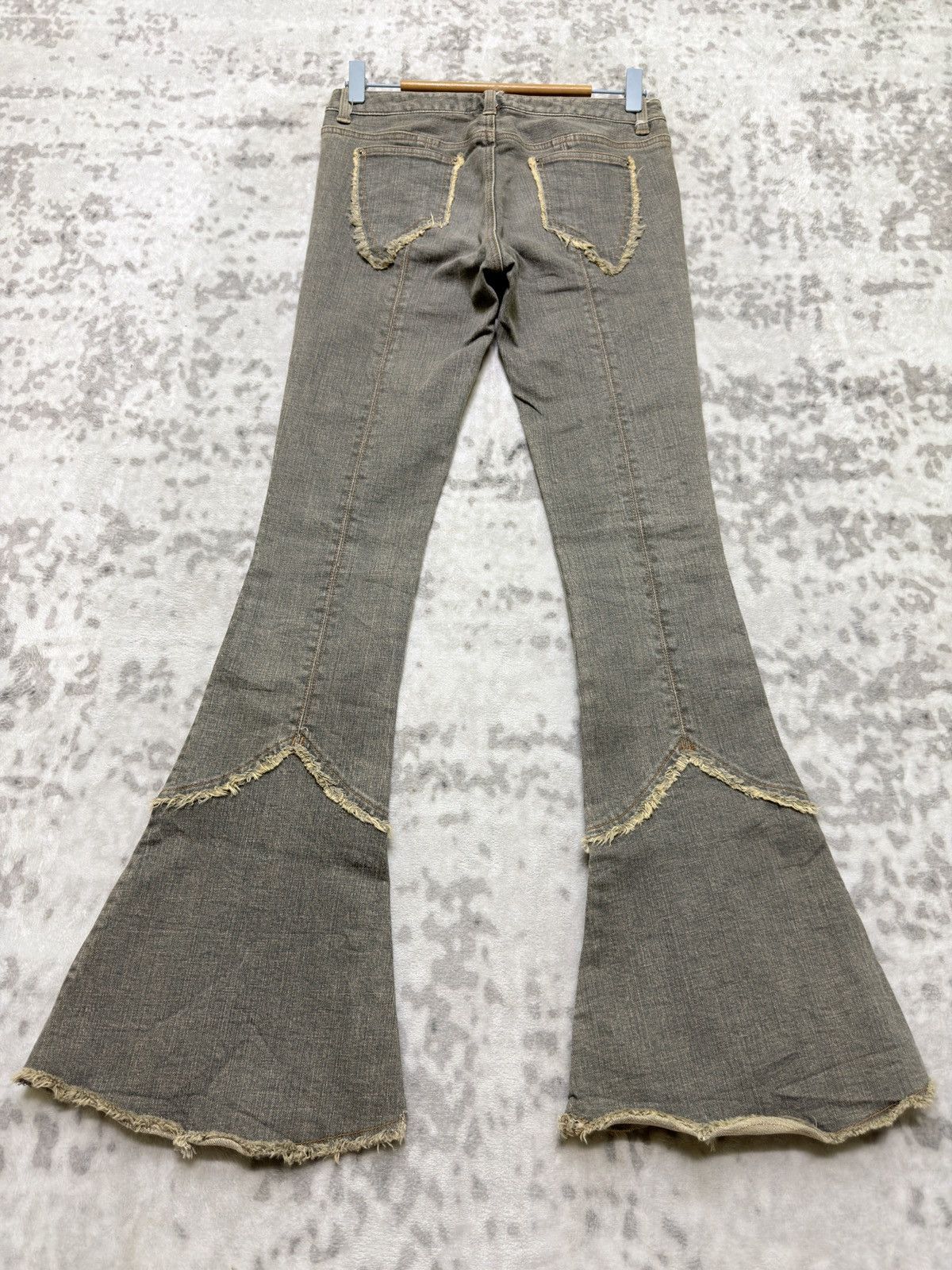 Vintage Pink Papillon Reconstructed Bootcut Bell Bottom Fringe Denim Size 27" / US 4 / IT 40 - 2 Thumbnail