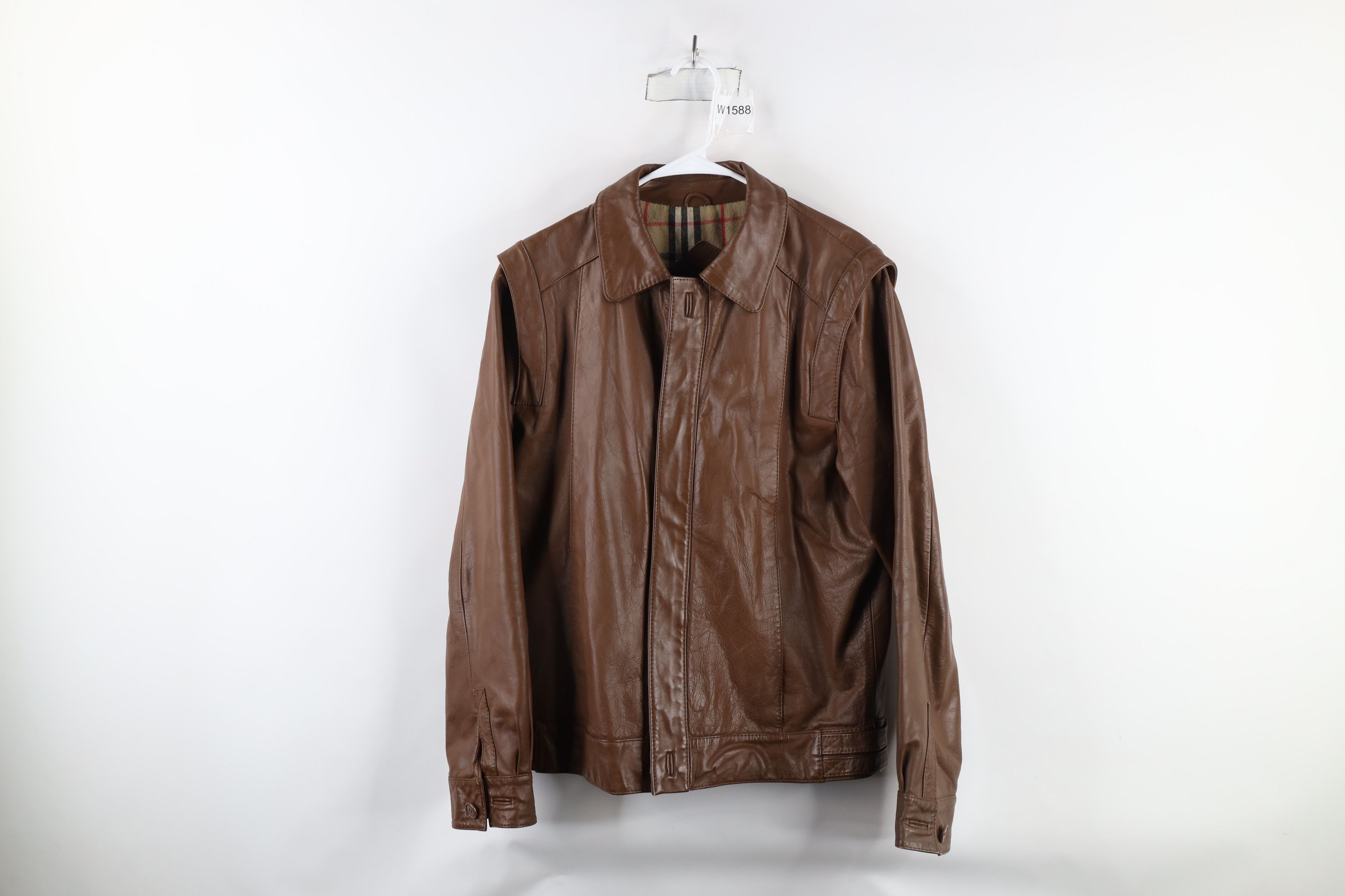 Vintage Vintage 70s Streetwear Lined Leather Bomber Jacket Brown Size US L / EU 52-54 / 3 - 1 Thumbnail