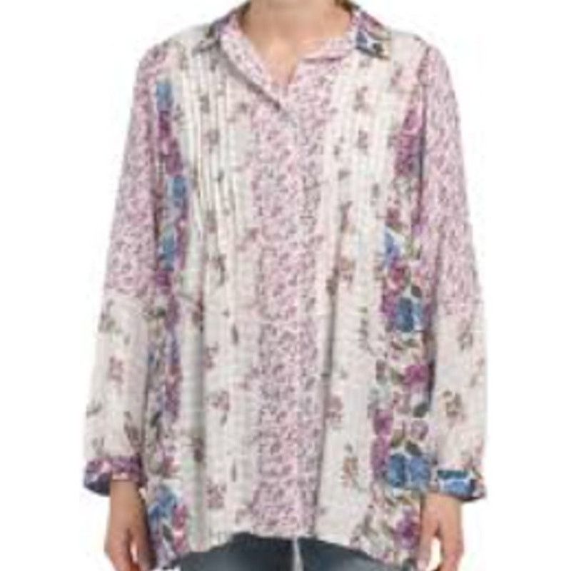 Other Jane And Delancey Floral Button Down Tunic Pintuck Multi S Size S / US 4 / IT 40 - 1 Thumbnail