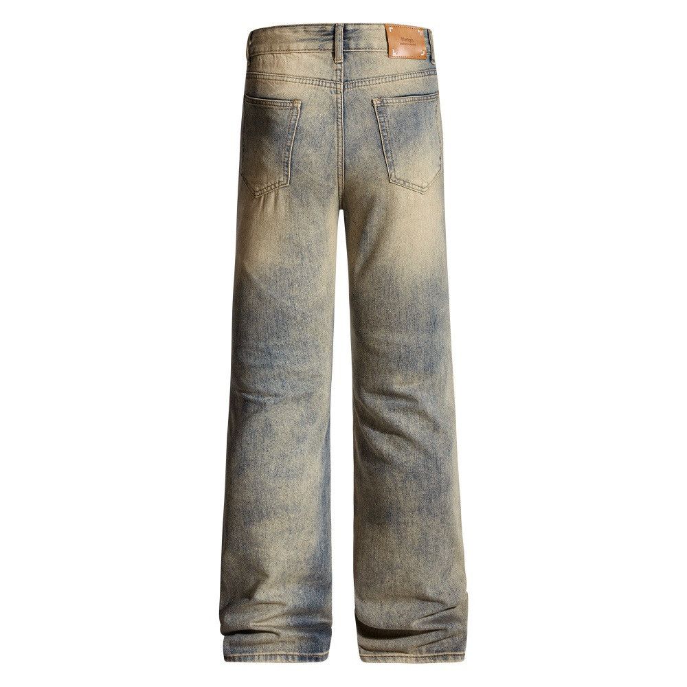 Vintage American loose men's washed distressed straight ripped jeans Size US 32 / EU 48 - 2 Thumbnail