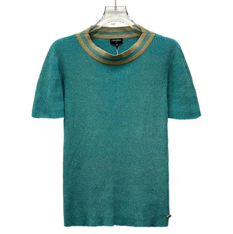 Chanel Chanel Blue Cotton Women's T-Shirt 0089 Size S / US 4 / IT 40 - 1 Thumbnail