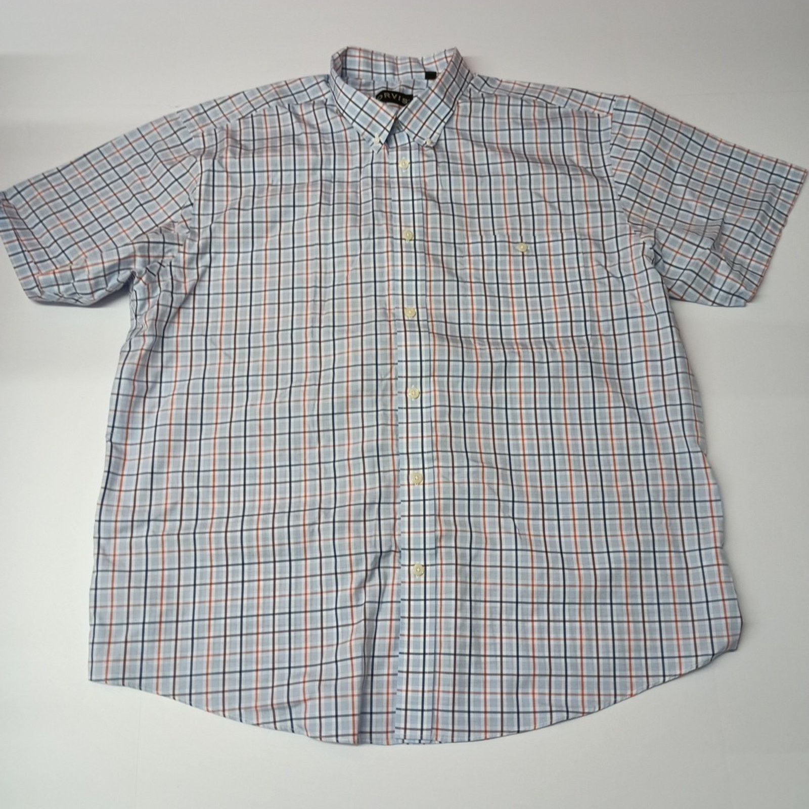 Orvis Orvis Plaid Shirt Men's Size 2XL Light Blue Multicolor Plaid Size US XXL / EU 58 / 5 - 1 Thumbnail