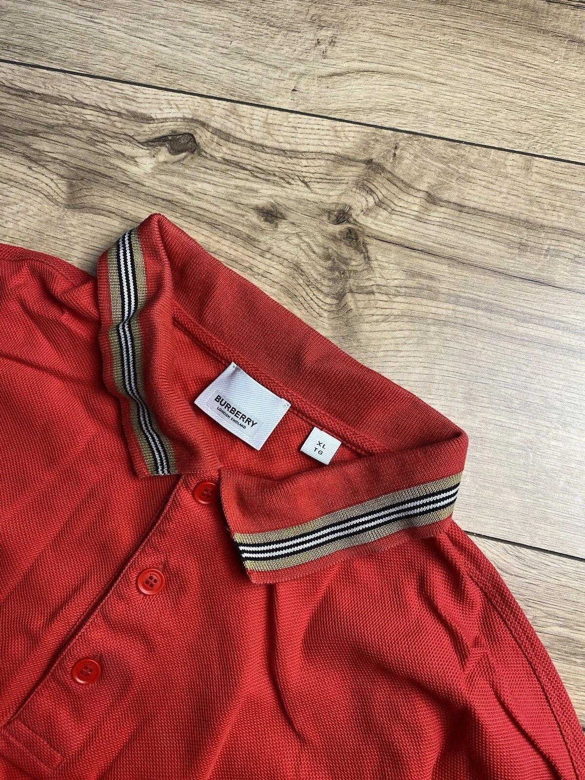 Burberry Icon Stripe Detail Cotton Piqué Polo Shirt BURBERRY Sz Xl Size US XL / EU 56 / 4 - 3 Thumbnail