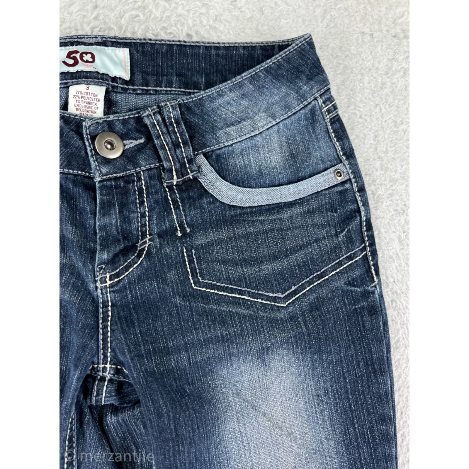 Denime SO Jeans Women 3 Bootcut Denim Blue Cotton Solid Embroidered 5-Pocket Western Cowboy Southwestern Designer Slim Stretch Adult Women Jeans SO Size 26" / US 2 / IT 38 - 7 Thumbnail