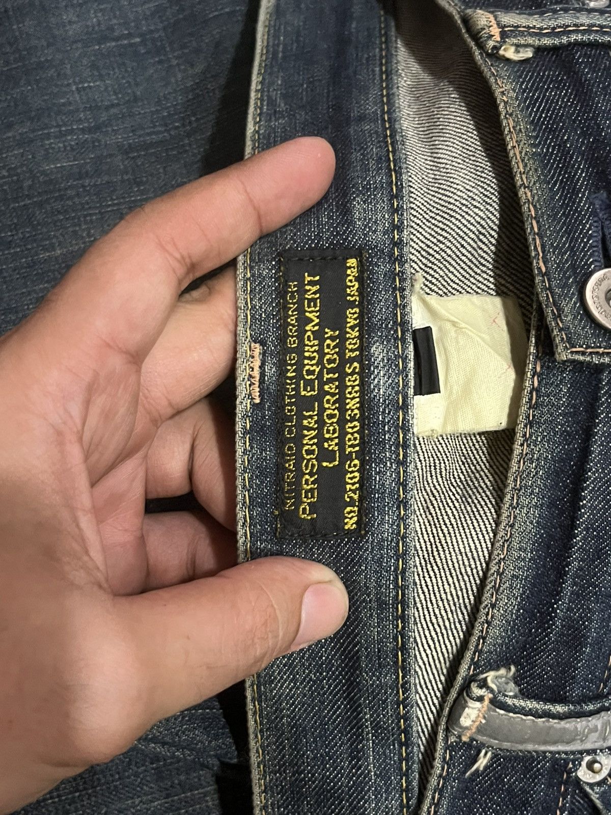 Evisu ⚡️Selvedge⚡️Vintage Japan Brand Nitraid Dark Blue Loose Jeans Size US 37 - 21 Thumbnail