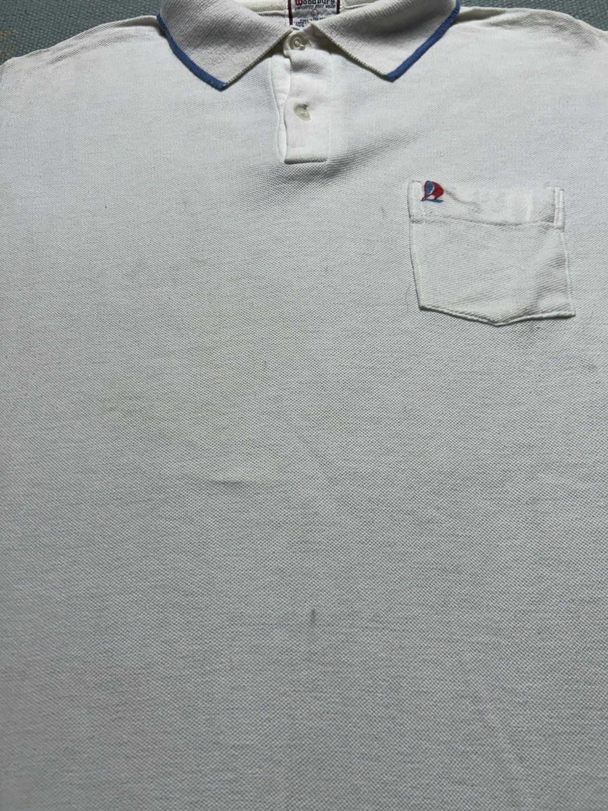 Vintage Vtg 60s 70s polo shirt cotton knit white golf yacht large Size US L / EU 52-54 / 3 - 2 Thumbnail