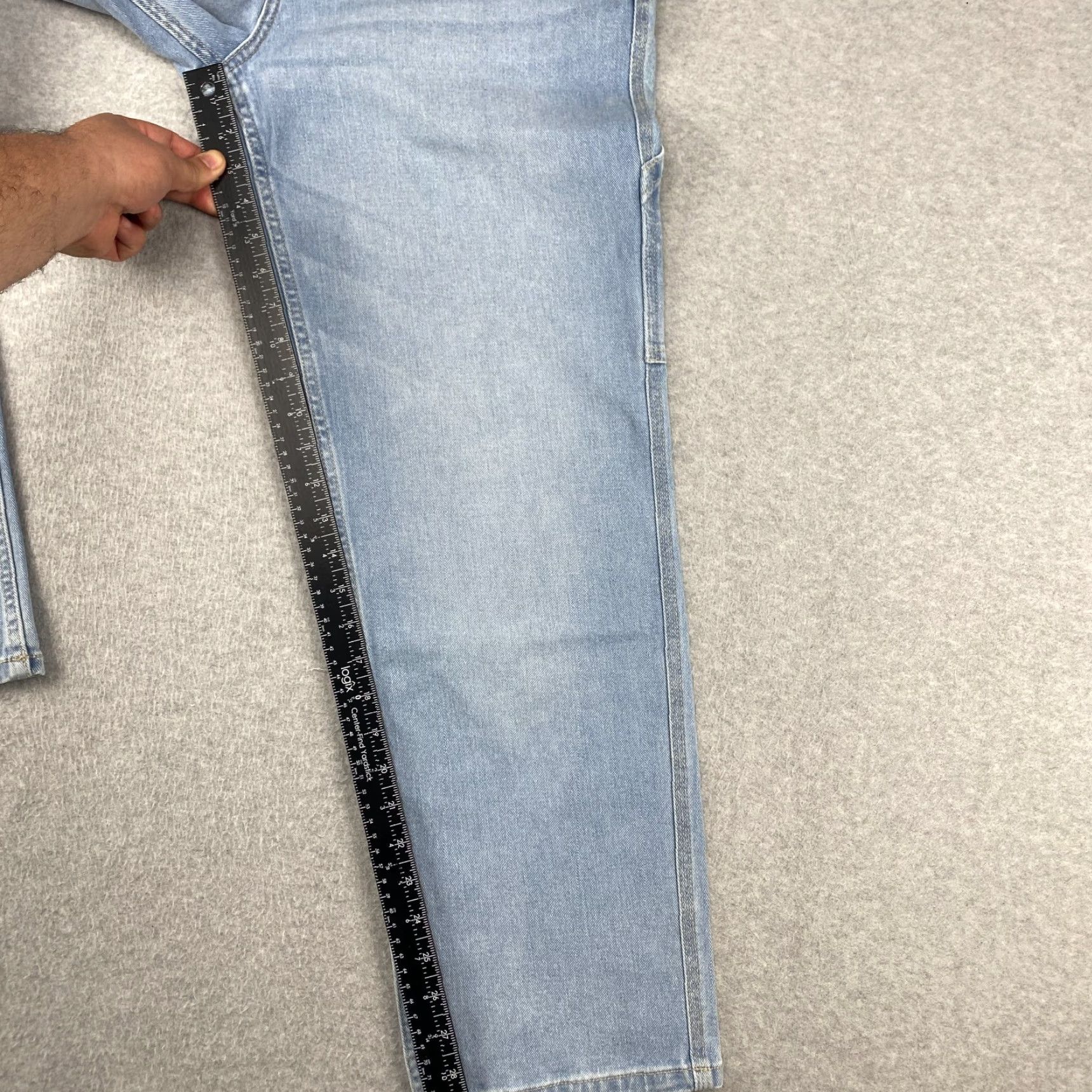 Essentials Amazon Jeans Mens 34X30 Blue Straight Leg Pockets Light Denim Slim 5-Pocket Design Belt Loops Size US 34 / EU 50 - 7 Thumbnail