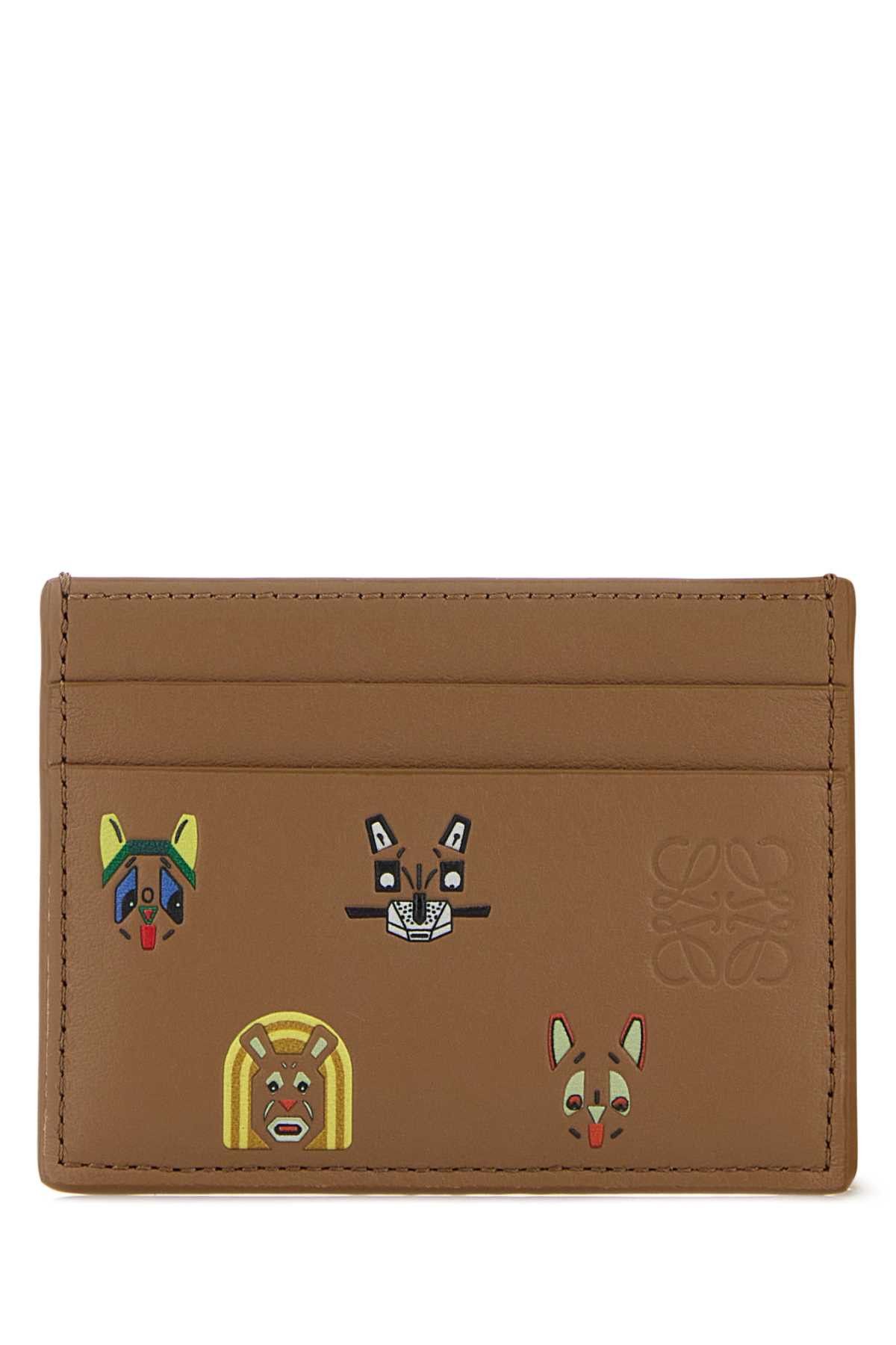 Loewe Camel Leather Cats Card Holder Size ONE SIZE - 1 Thumbnail