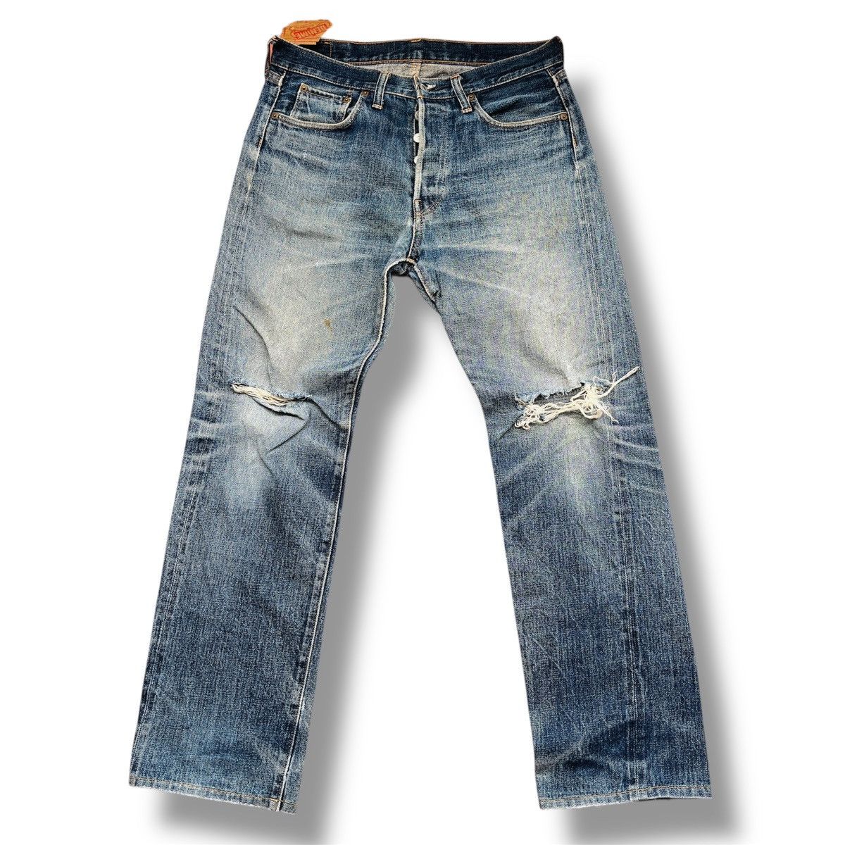 Denime Vintage DENIME Redline Selvedge Distressed Jeans Size 32 Size US 32 / EU 48 - 4 Thumbnail
