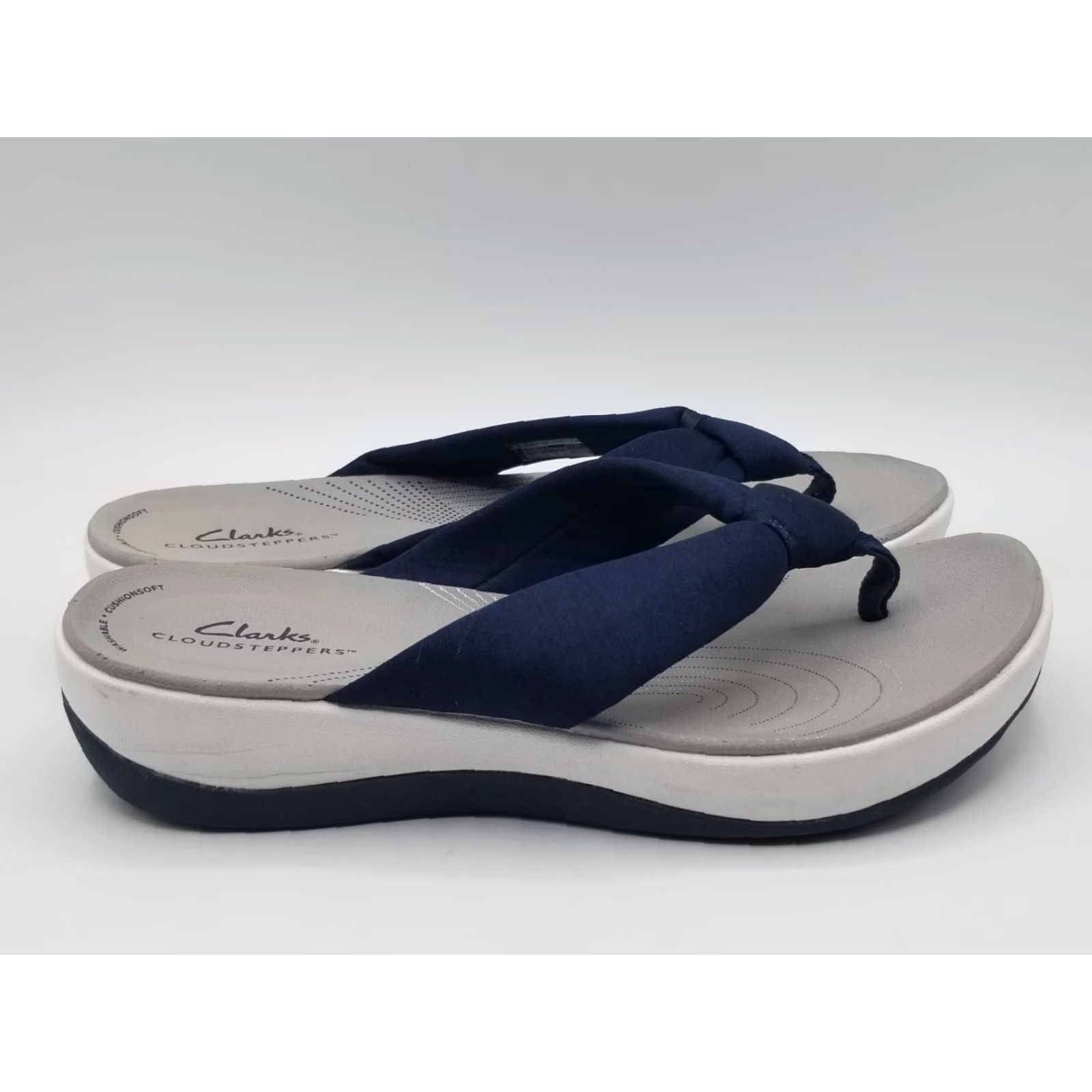 Clarks Clarks Cloudsteppers Women's Size 10 Blue Slip On Casual Comfort Sandals Size US 10 / IT 40 - 2 Thumbnail