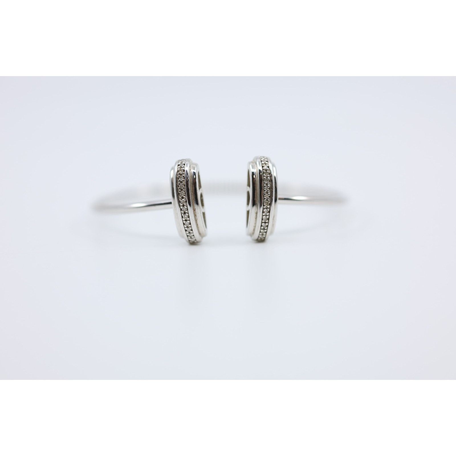 Macys MACYS Diamond Bar Flex Bangle Bracelet 1/6 ct tw Silver $250 Size ONE SIZE - 3 Thumbnail