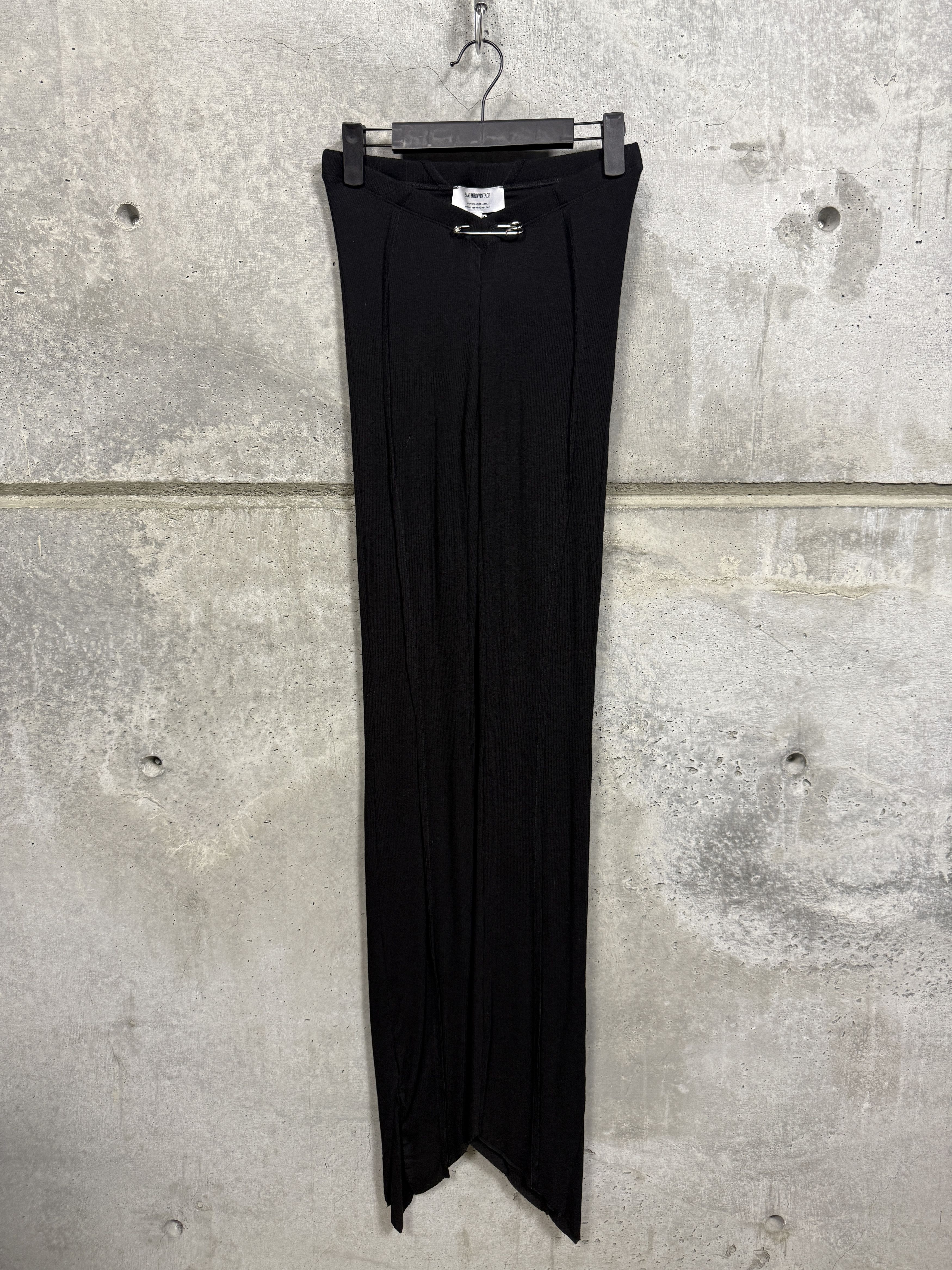 SAMI MIRO VINTAGE SAMI MIRO VINTAGE Black Rib Asymmetric Pants Size 26" / US 2 / IT 38 - 5 Thumbnail