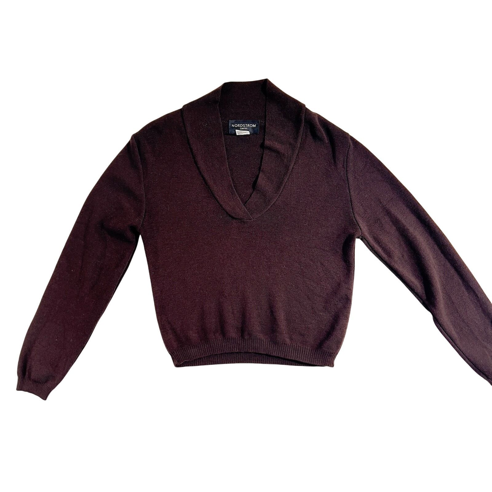 Nordstrom Shawl Collar Sweater Nordstrom Savvy Extra Fine Merlino Wool Size M / US 6-8 / IT 42-44 - 1 Thumbnail