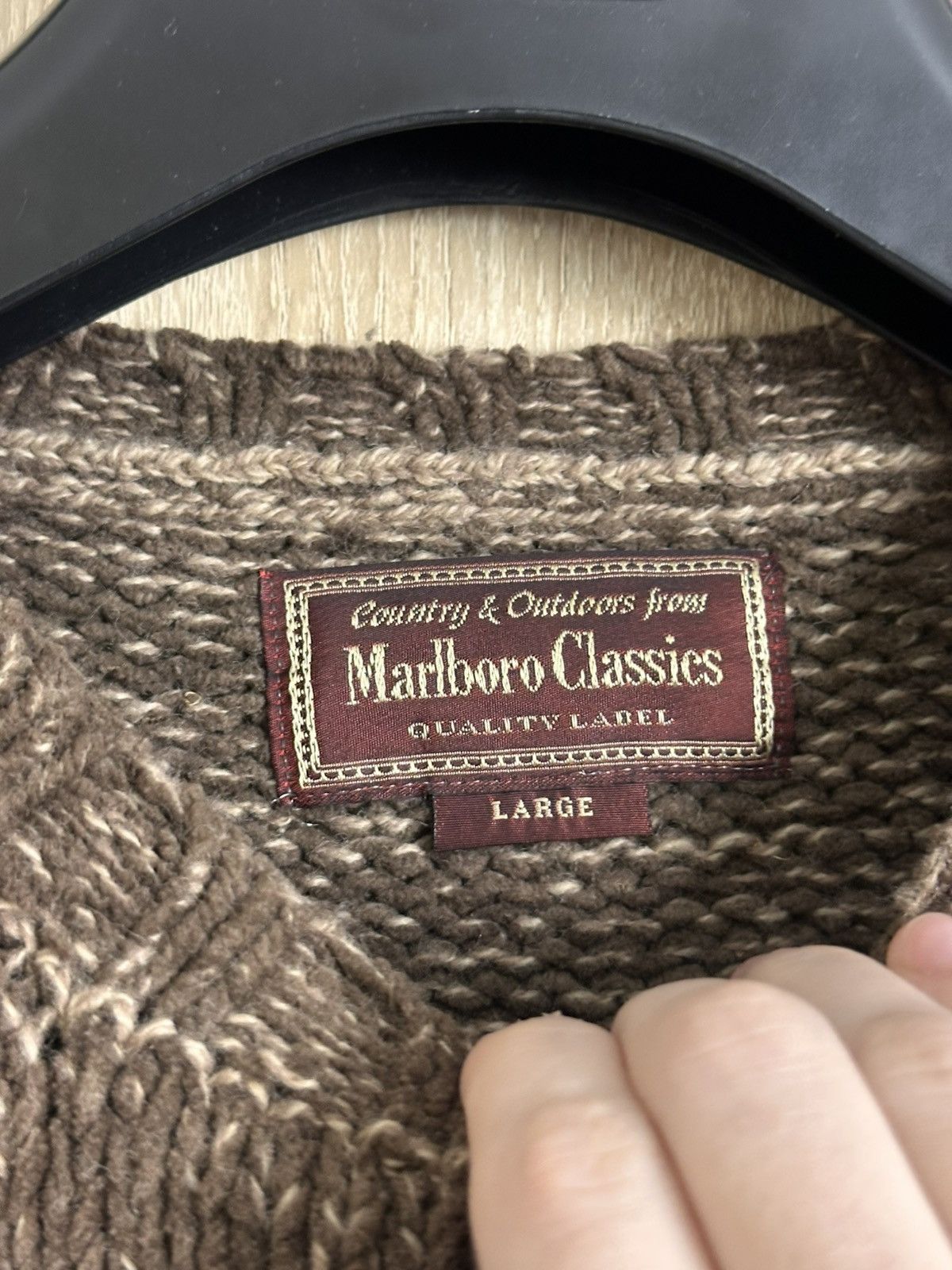 Marlboro Classics 🔥 Marlboro Classics Knit Sweater Pullover Wool Cotton Brown Size US L / EU 52-54 / 3 - 6 Thumbnail