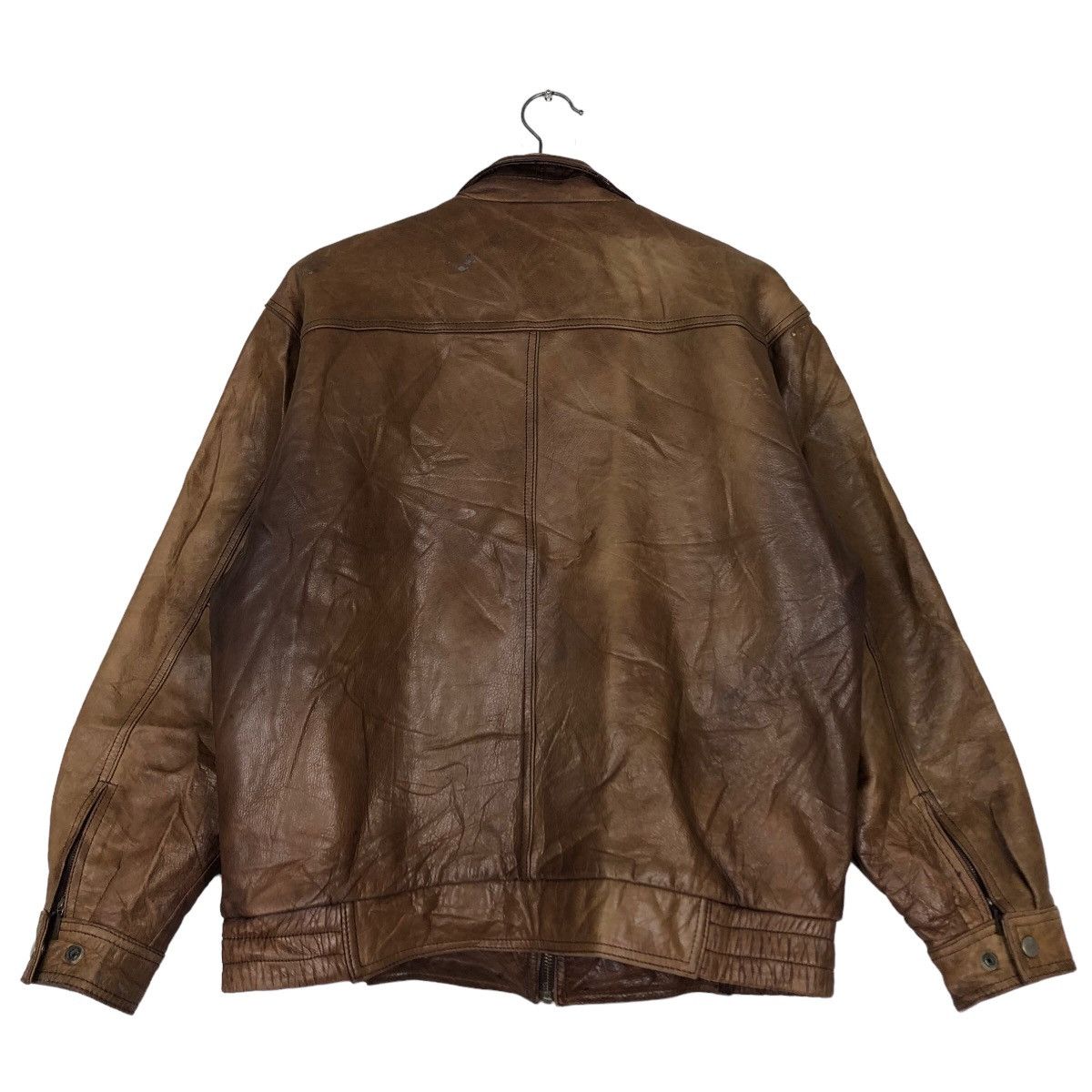 Japanese Brand 🔥Sun Faded Design Biker Jacket Leather Wind Armor Japan Size US M / EU 48-50 / 2 - 8 Thumbnail