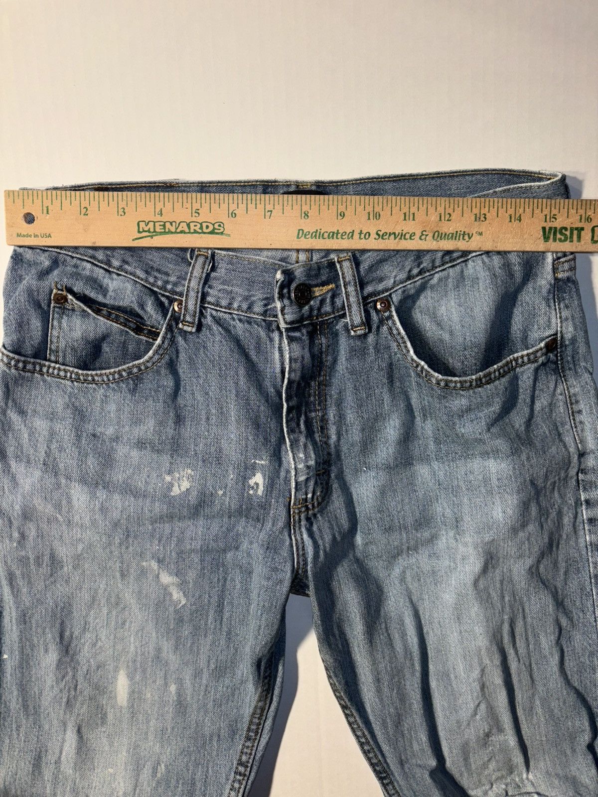 Lee × Levi's × Vintage Vtg Lee Regular Fit Light Wash Distressed Jeans 32x32 Size US 32 / EU 48 - 6 Thumbnail