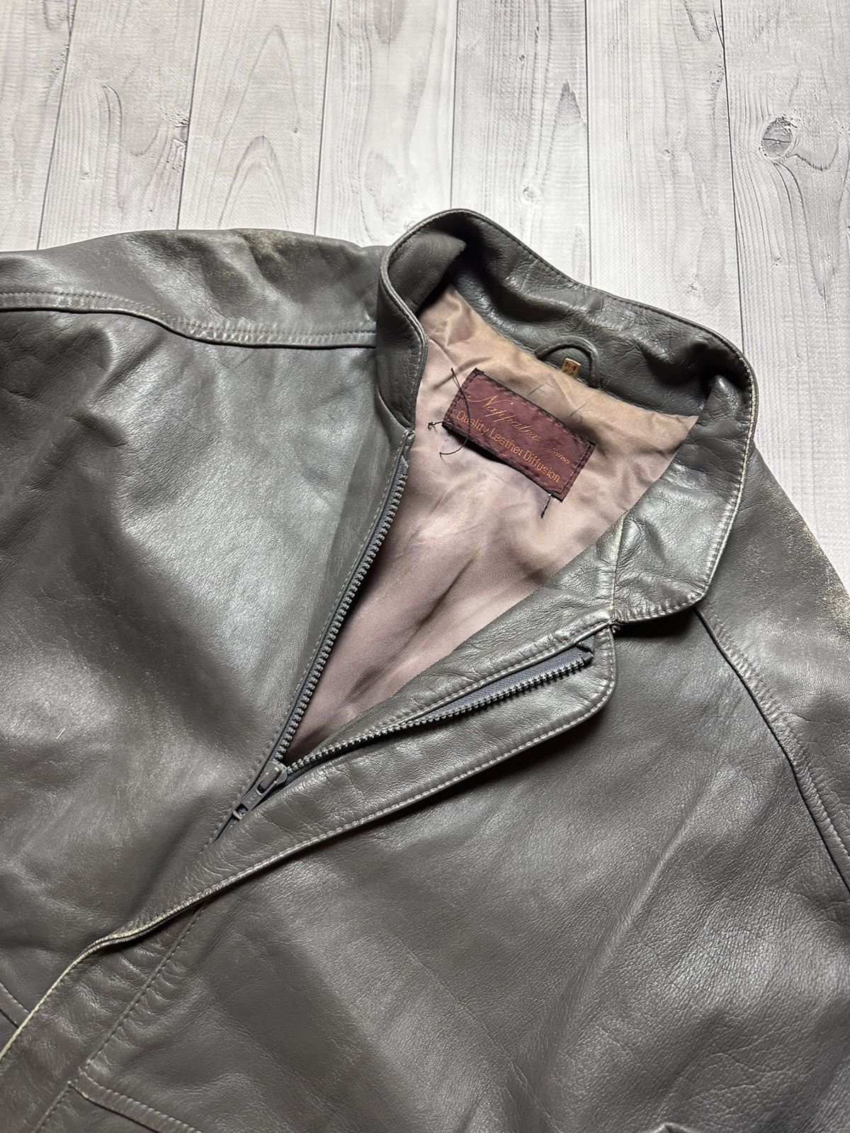 Vintage Vintage Leather Jacket size L grey rare retro Size US L / EU 52-54 / 3 - 5 Thumbnail
