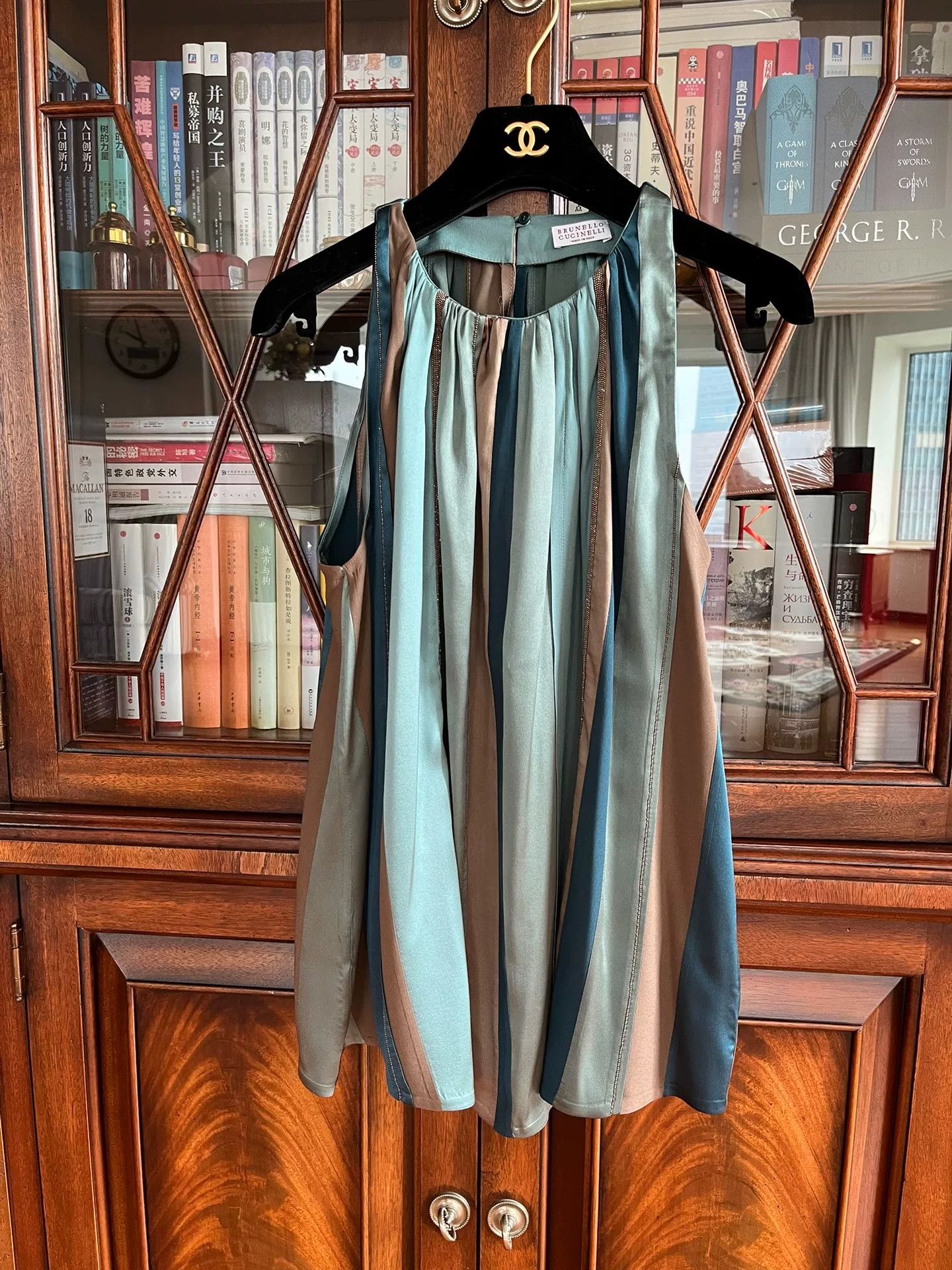Brunello Cucinelli Silk Beaded Top
