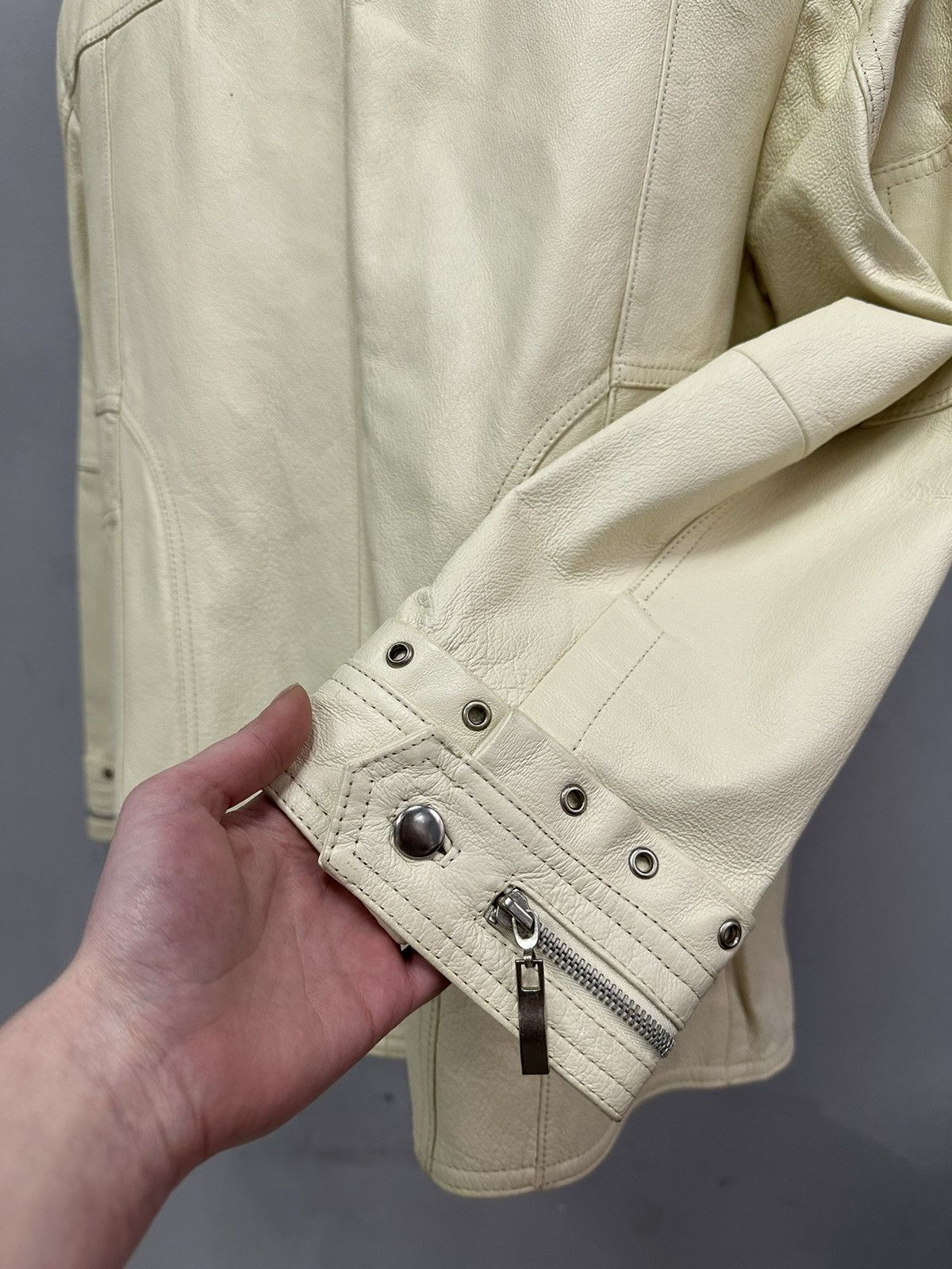 Junya Watanabe Vintage Leather Jacket Distressed Metal Zip Avant Garde JPG Size US L / EU 52-54 / 3 - 7 Thumbnail