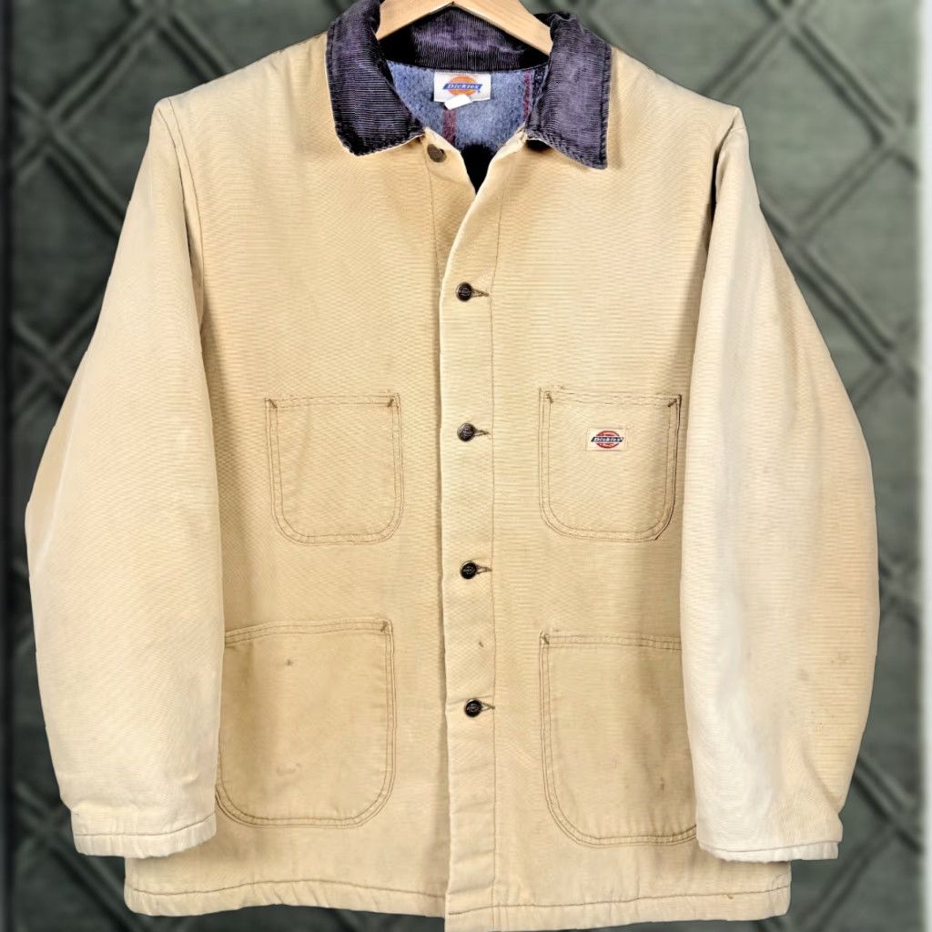 Dickies VINTAGE Dickies Barn Chore Jacket Men XL Beige Canvas Button Long Sleeve Classic Size US XL / EU 56 / 4 - 1 Thumbnail