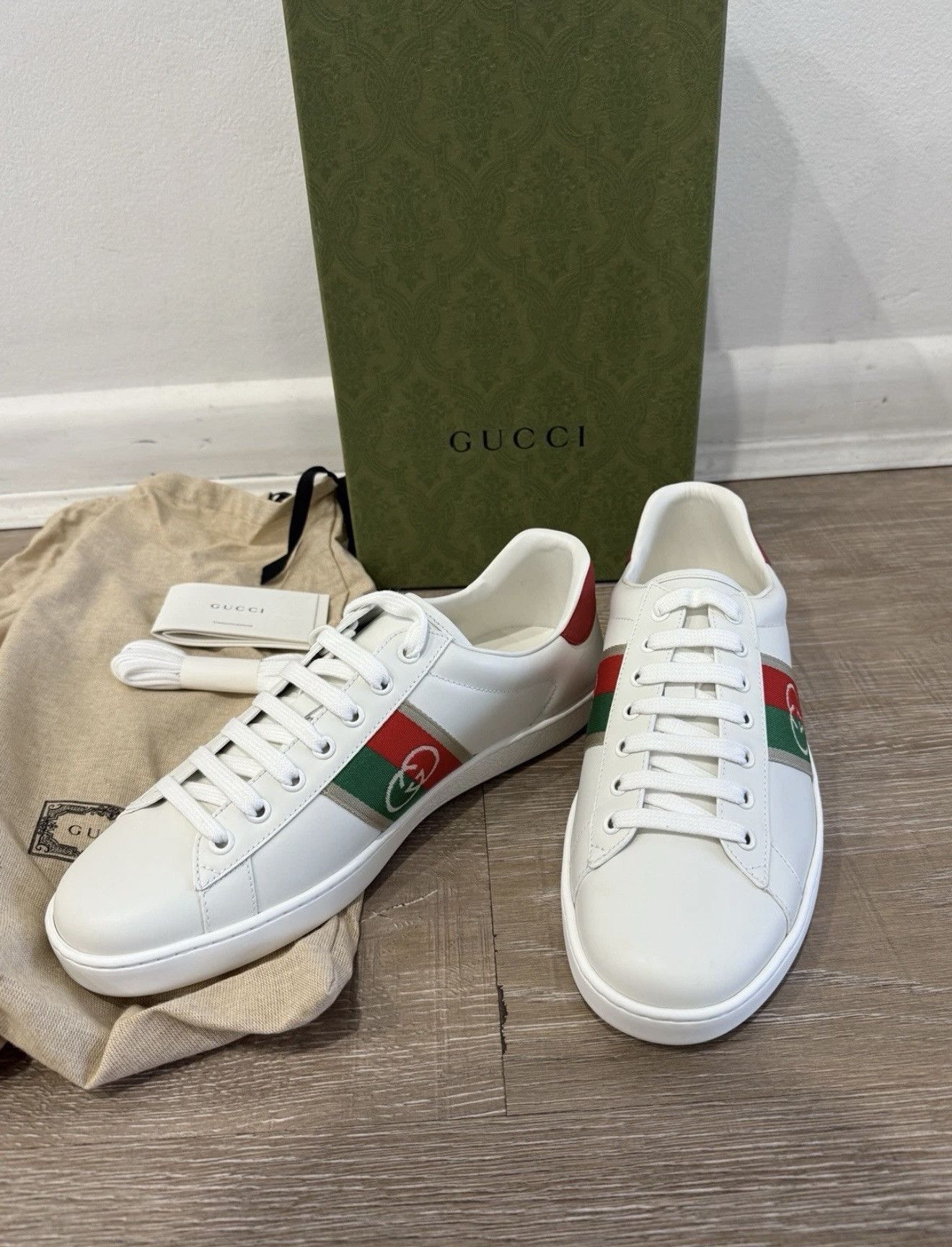 Gucci Gucci White Ace Sneakers Size US 9 / EU 42 - 4 Thumbnail