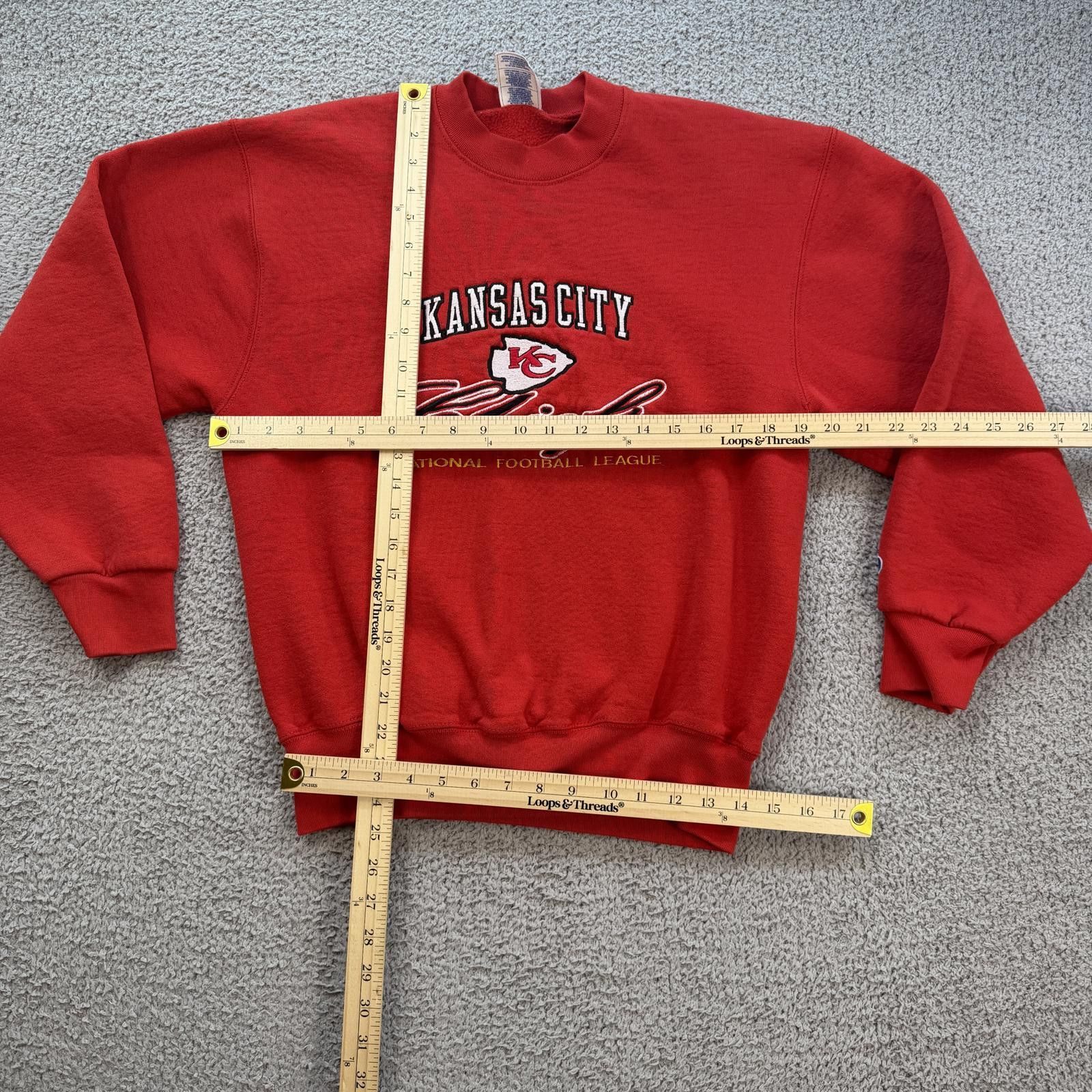 Pro Player Vintage 90s Kansas City Chiefs Embroidered Sweatshirt Red Size US M / EU 48-50 / 2 - 2 Thumbnail