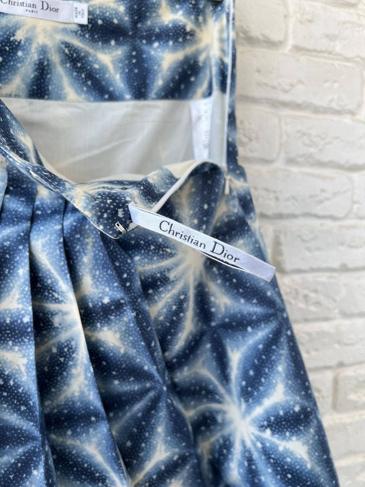 Dior Christian Dior Blue Printed Pleated Skirt Size 28" / US 6 / IT 42 - 5 Thumbnail