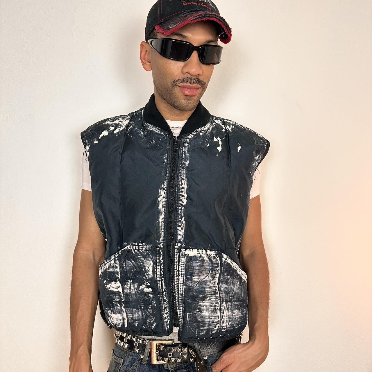 Vintage ASTROBOI* Navy Nylon Painted Workwear Puffer Vest - XL Size US XL / EU 56 / 4 - 6 Thumbnail